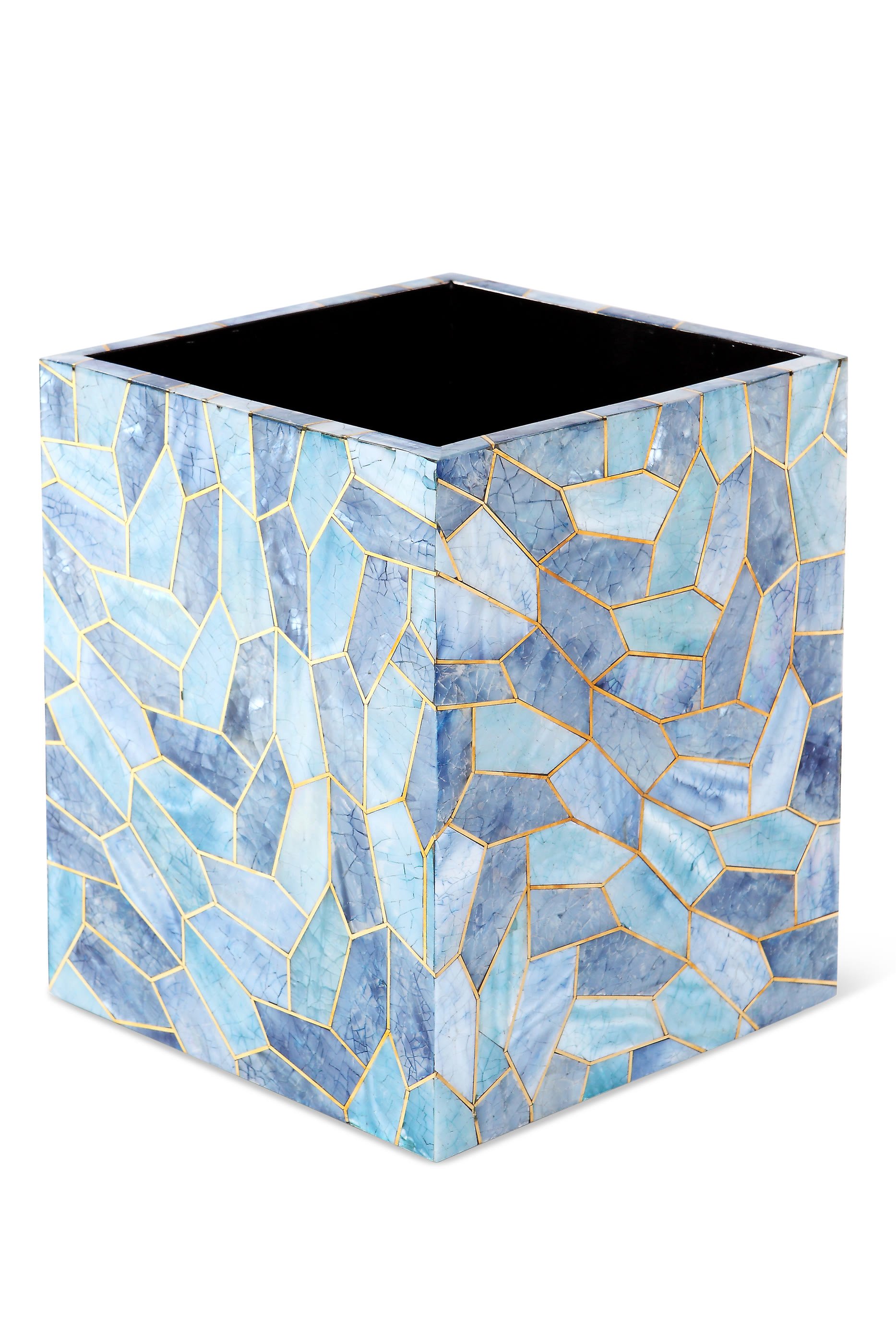 Francesca Shell and Brass Waste Bin