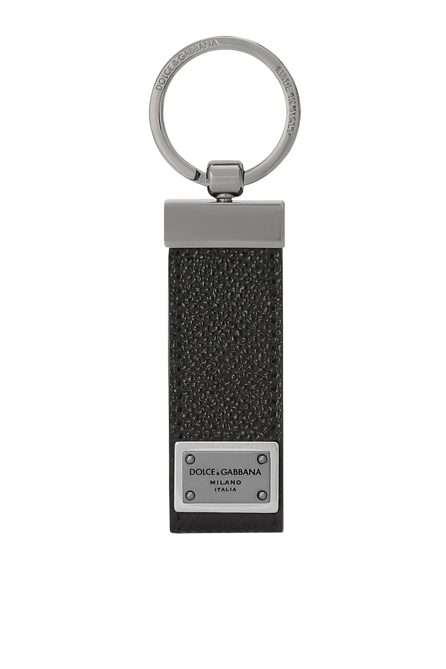 Logo Tag Calfskin Key Chain