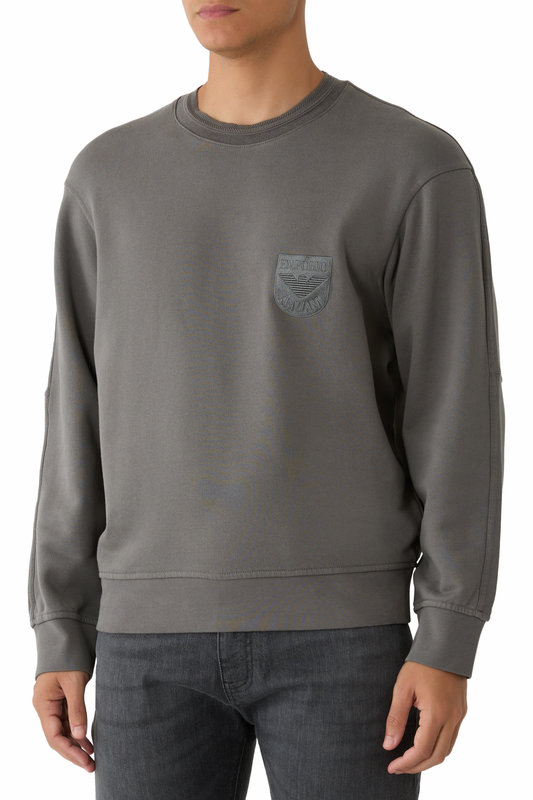 Shield Embroidery French Terry Jersey Sweatshirt