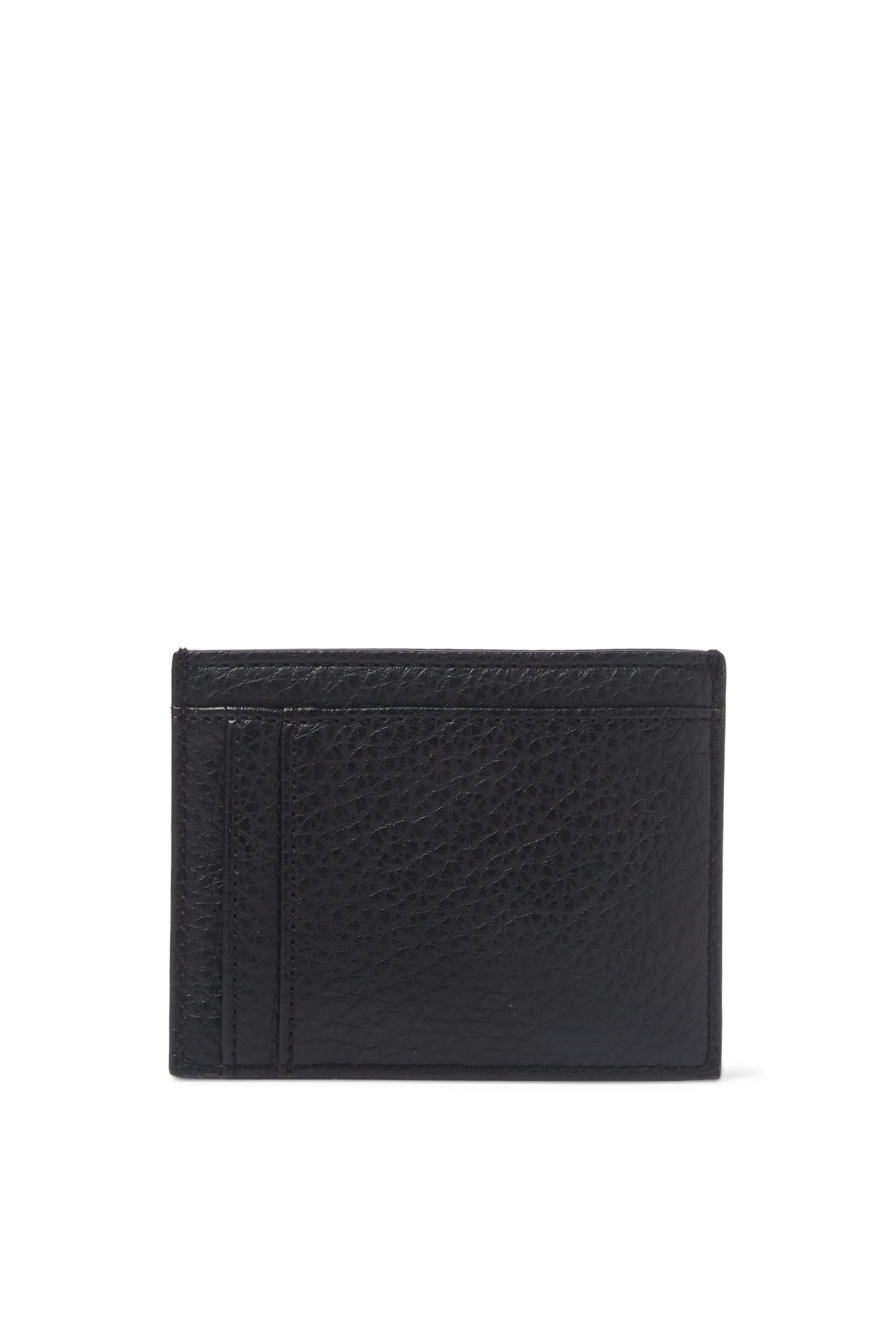 Logo Faux Leather Card Holder