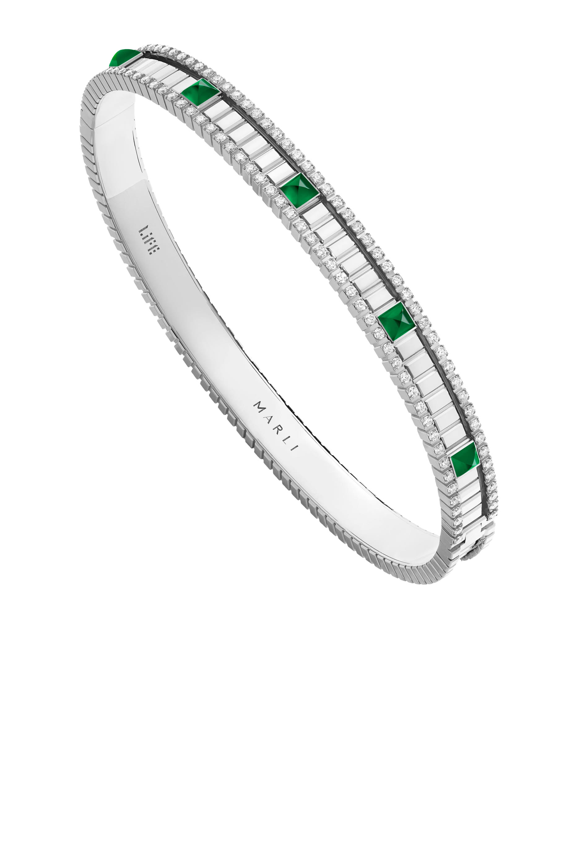 LIFE Diamond Hinged Bangle, 18k White Gold & Gemstones