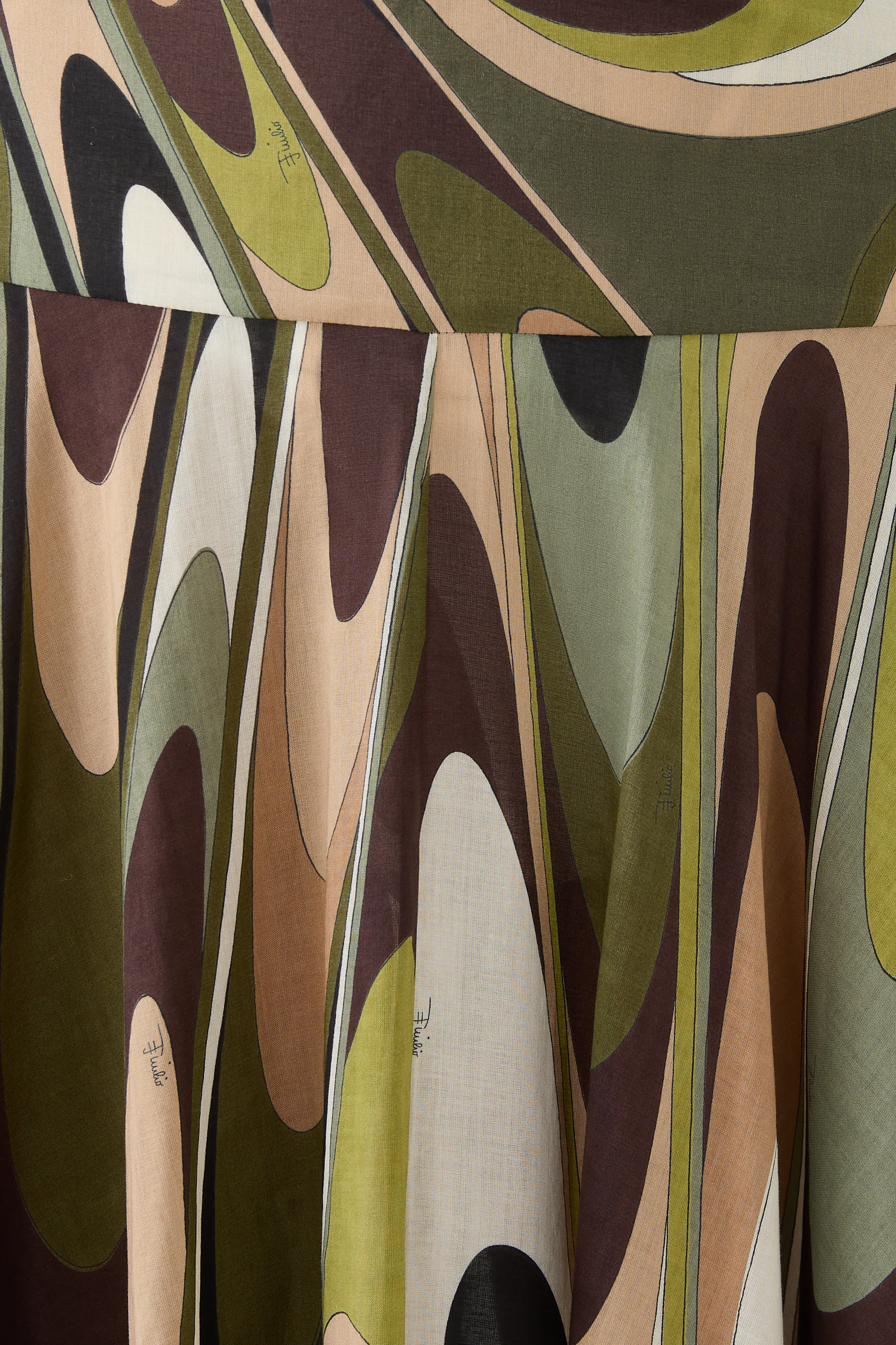 Onde Print Long Skirt