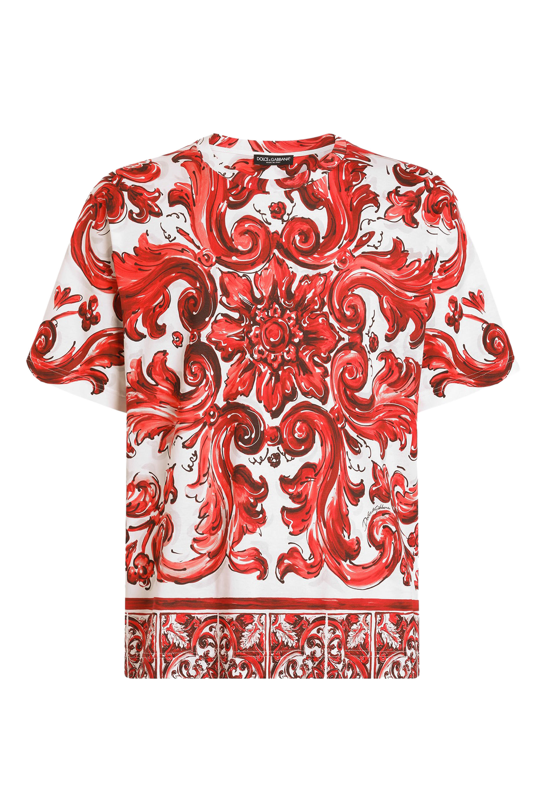 Majolica-Print Cotton T-Shirt 