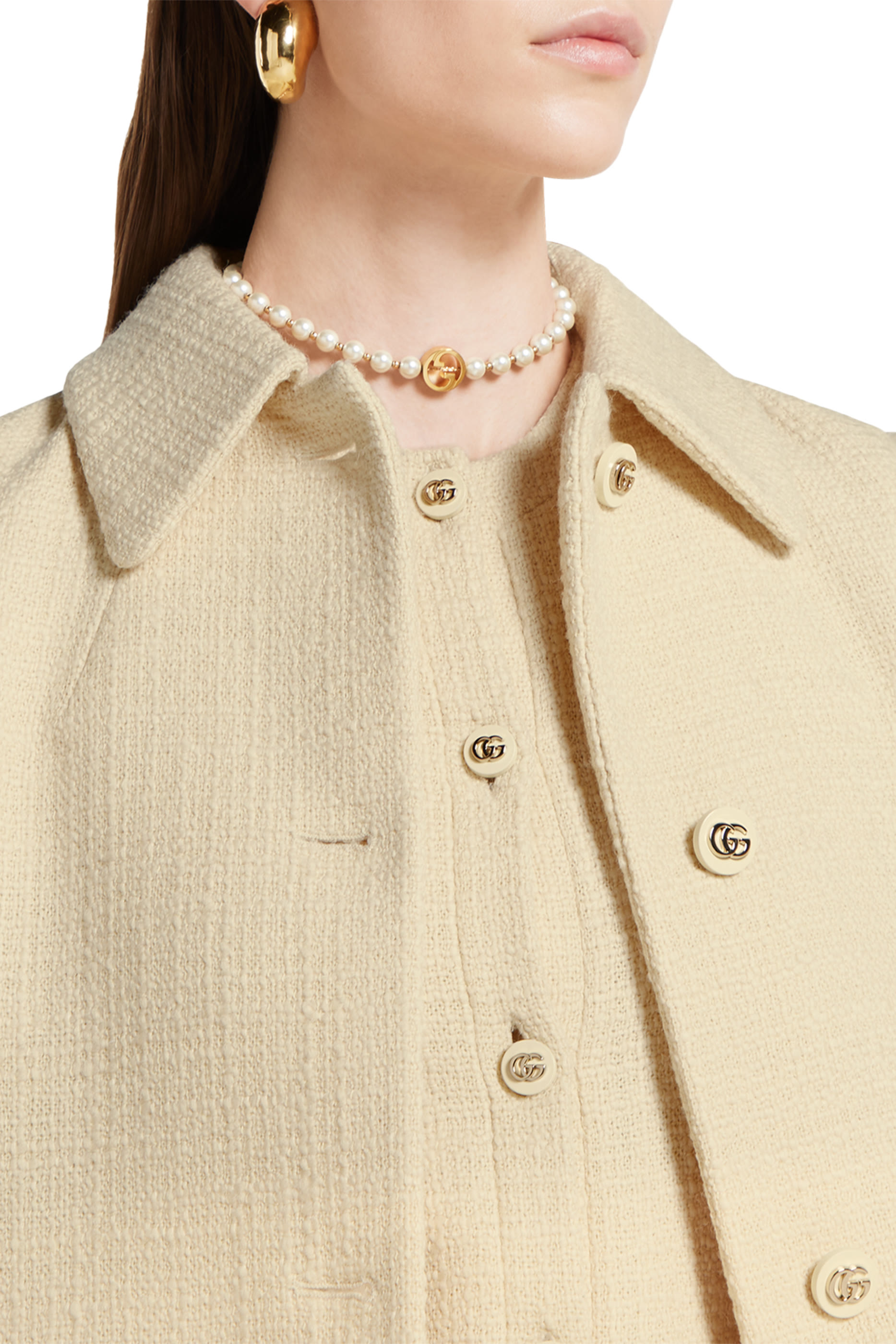 Textured Wool Tweed Coat