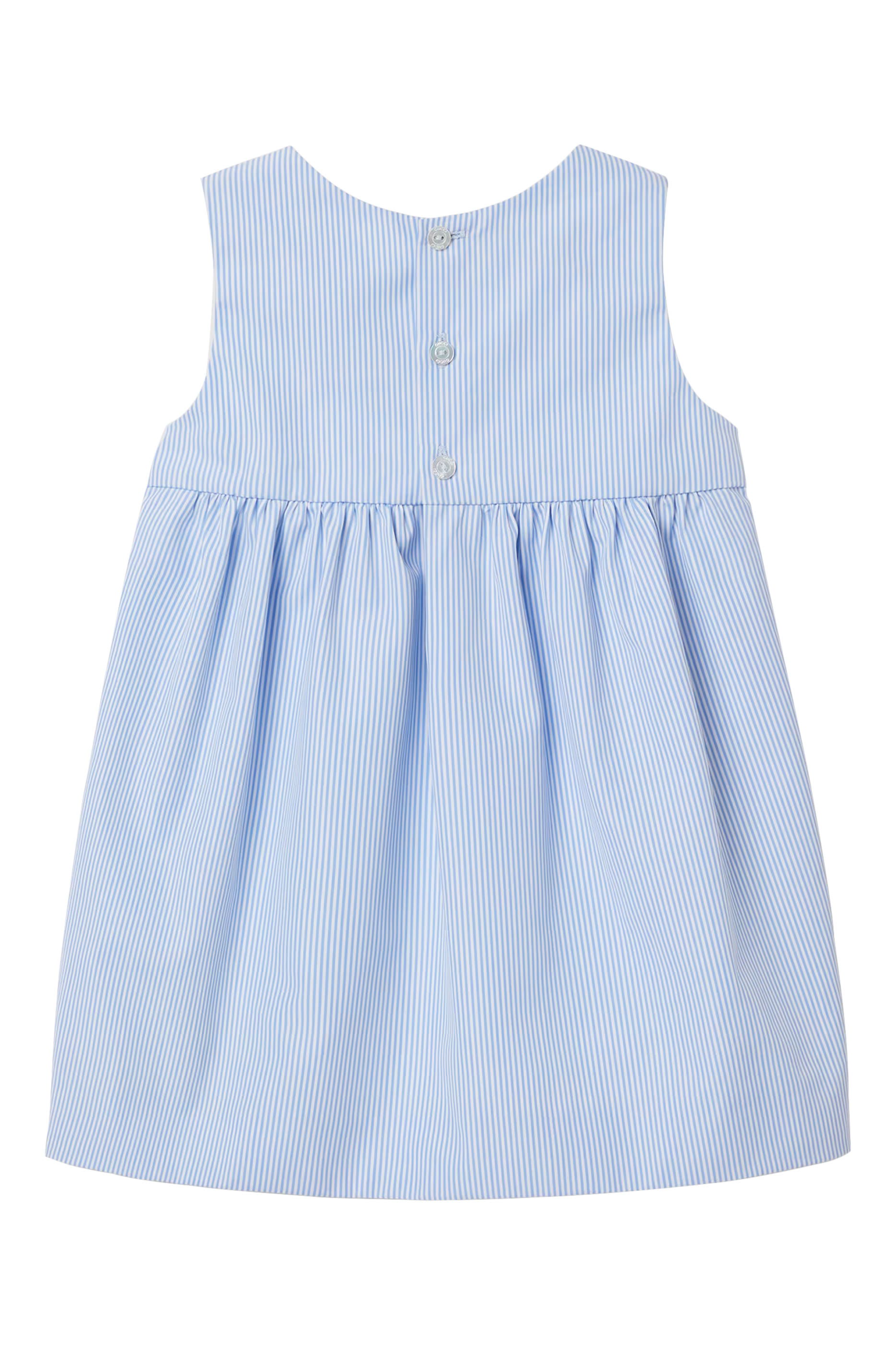 Kids Logo Embroidered Cotton Poplin Dress