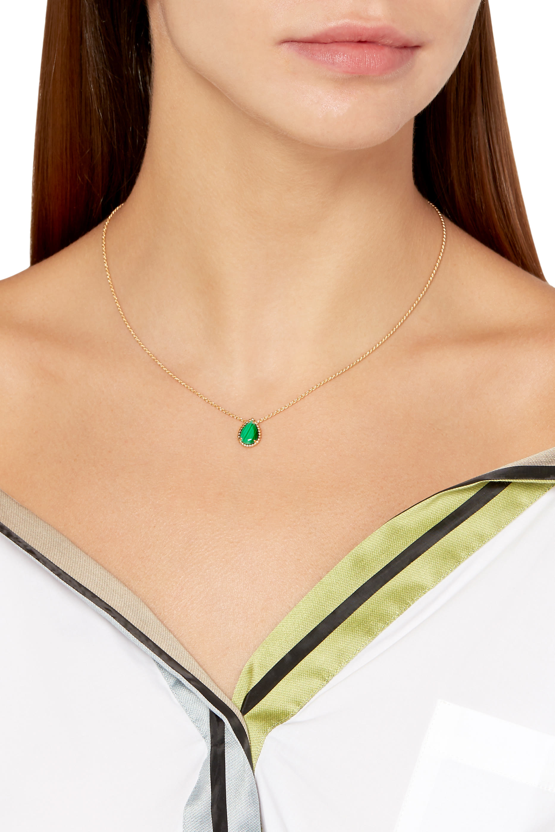 Serpent Boh&egrave;me S Motif Pendant, Set with a Malachite