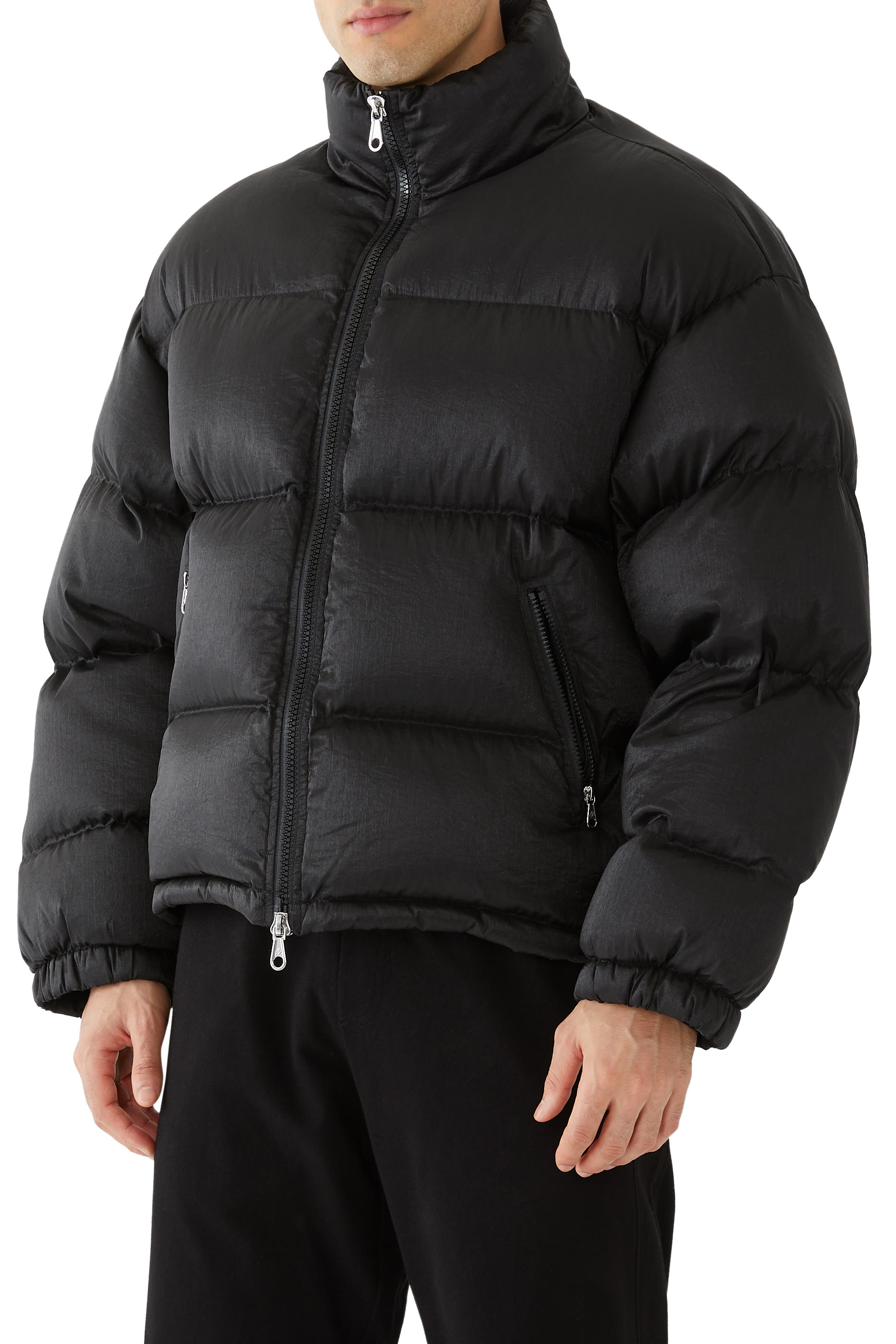 Cropped Nylon Ripstop Puffer Jacket