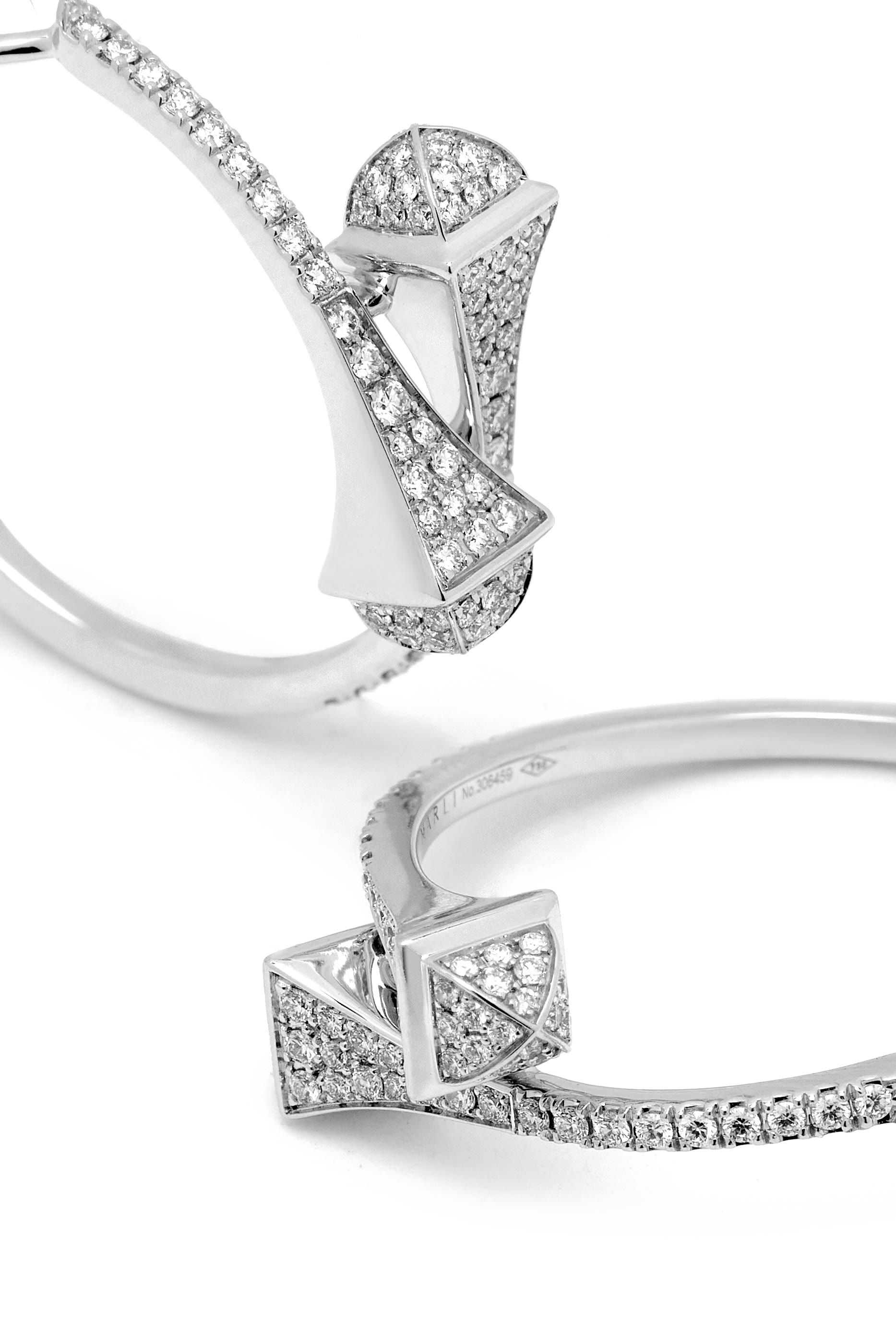Cleo Diamond Hoop Earrings, 18k White Gold & Diamonds