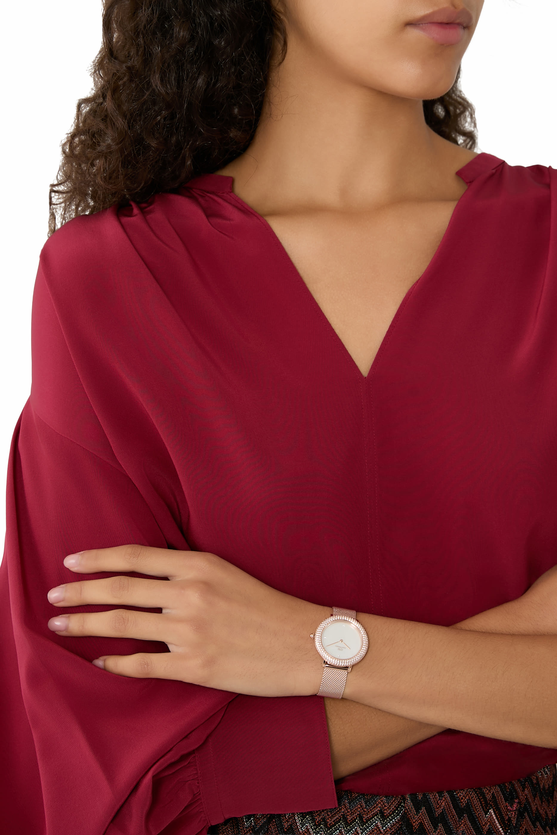 Crystalline Bezel Watch, Stainless Steel