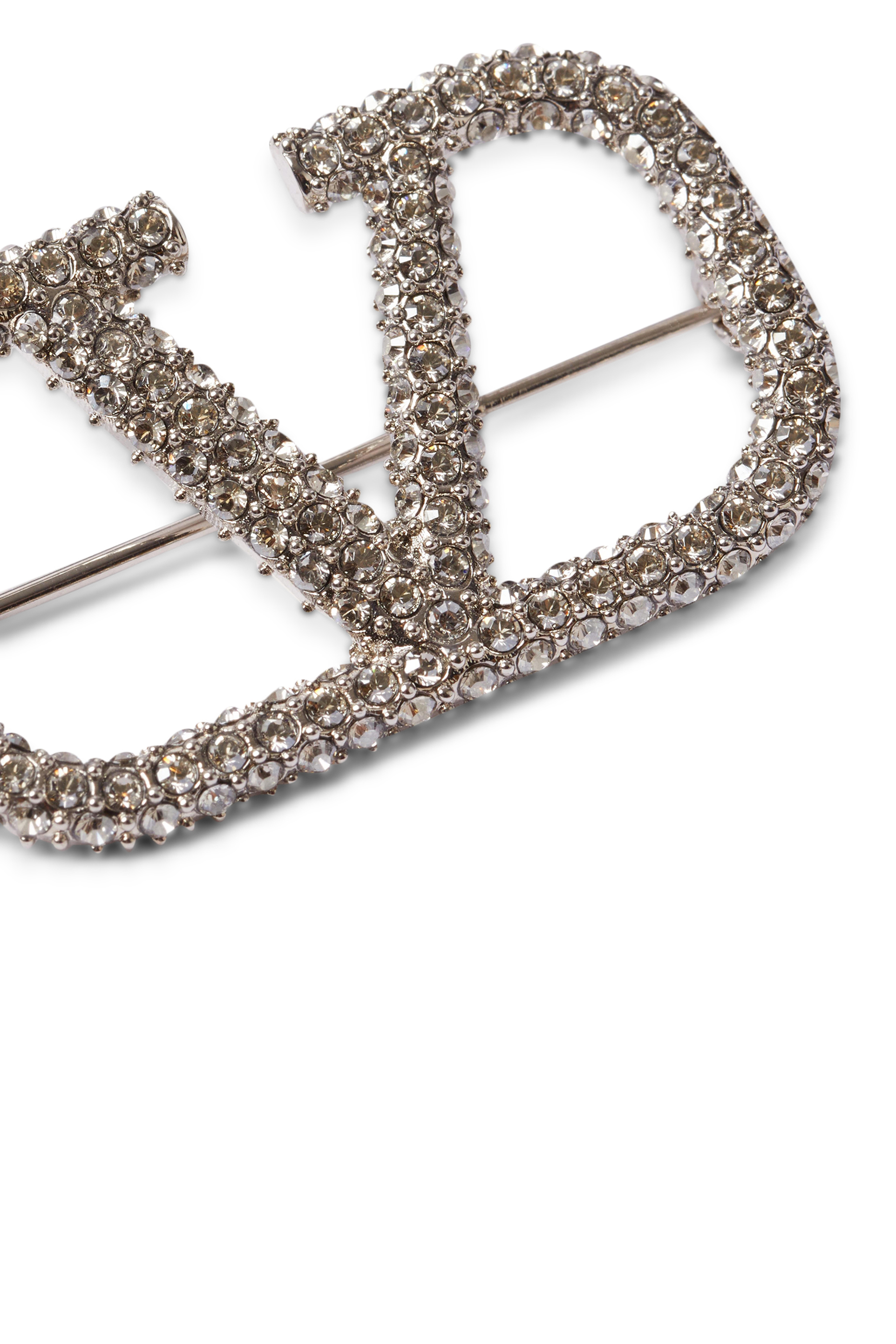 VLogo Signature Brooch With Swarovski Crystals