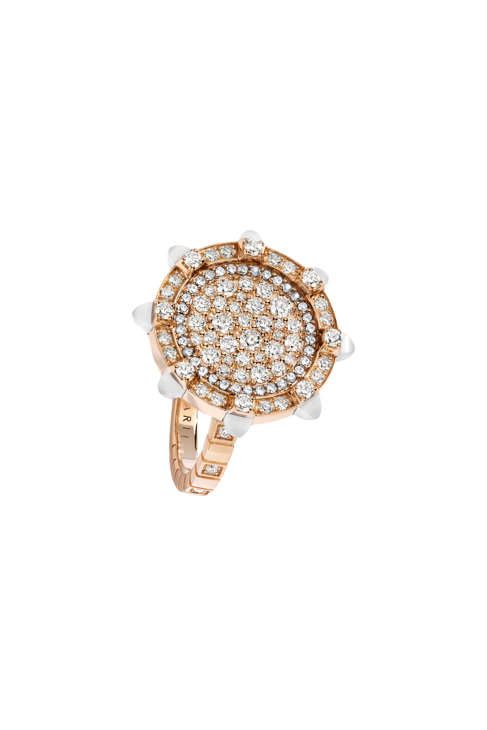Tip-Top Statement Ring, 18k Rose Gold White Agate & Diamond