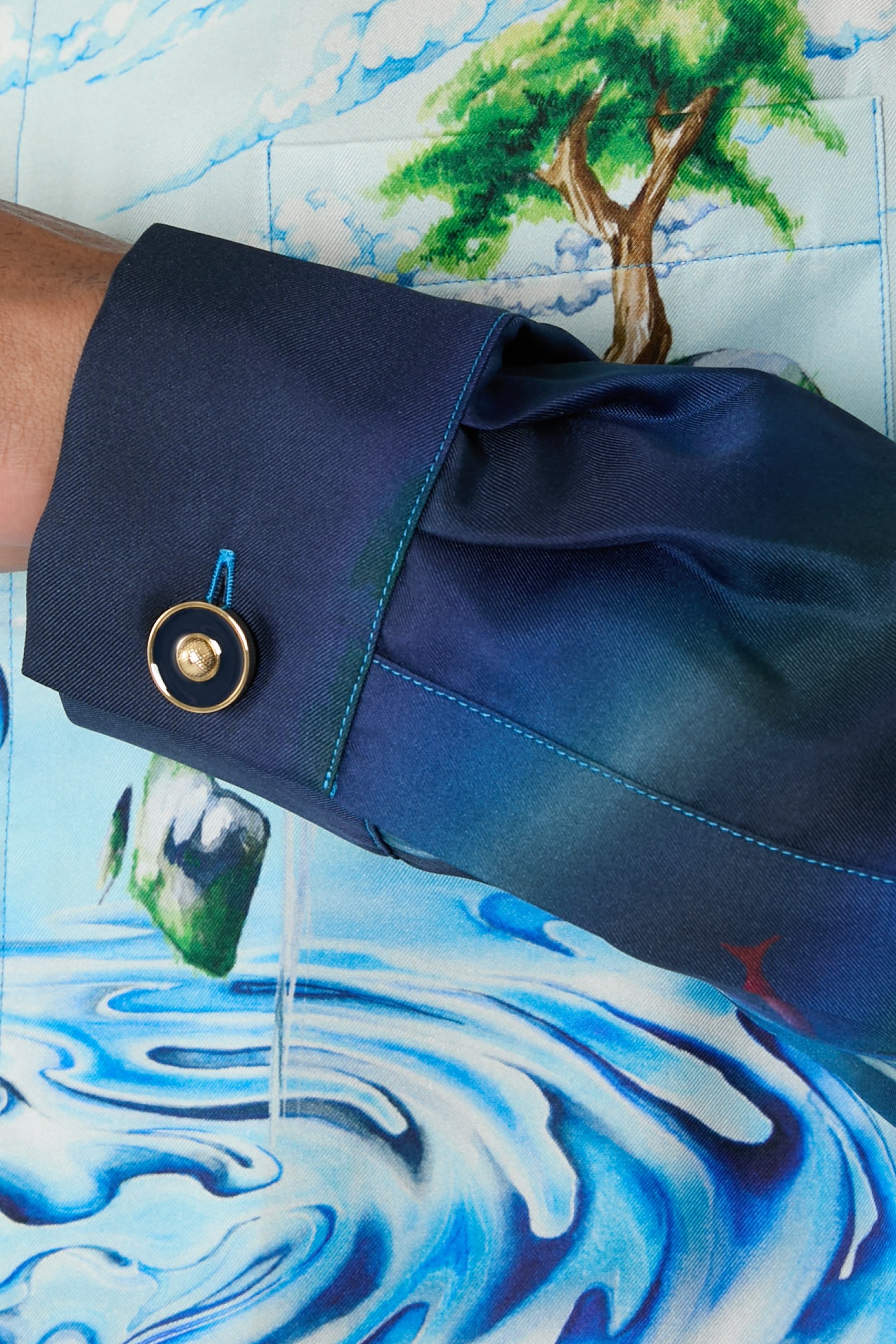 Lost Atlantis Long Sleeves Silk Shirt