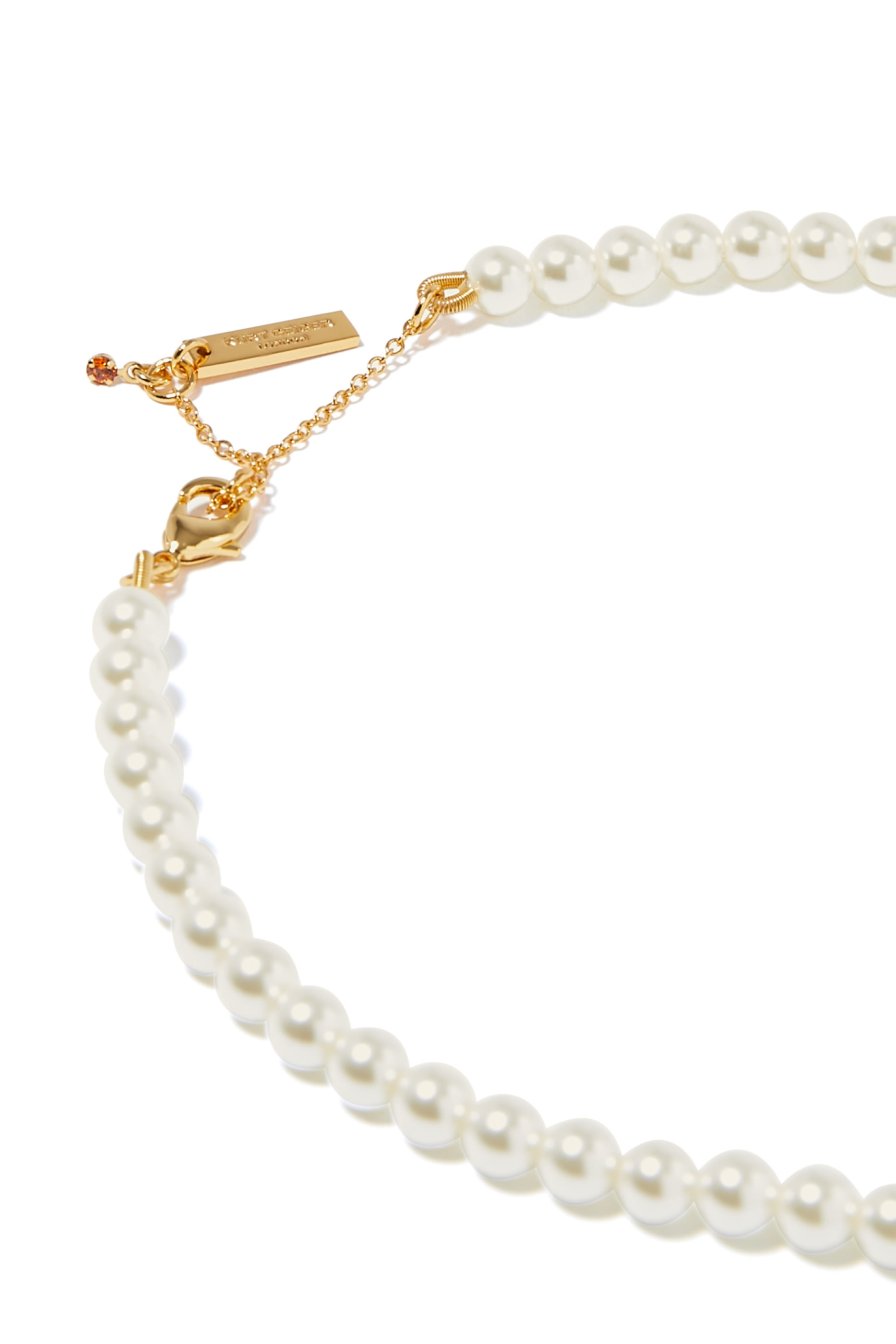 Imitation Pearl Evil Eye Pendant Necklace