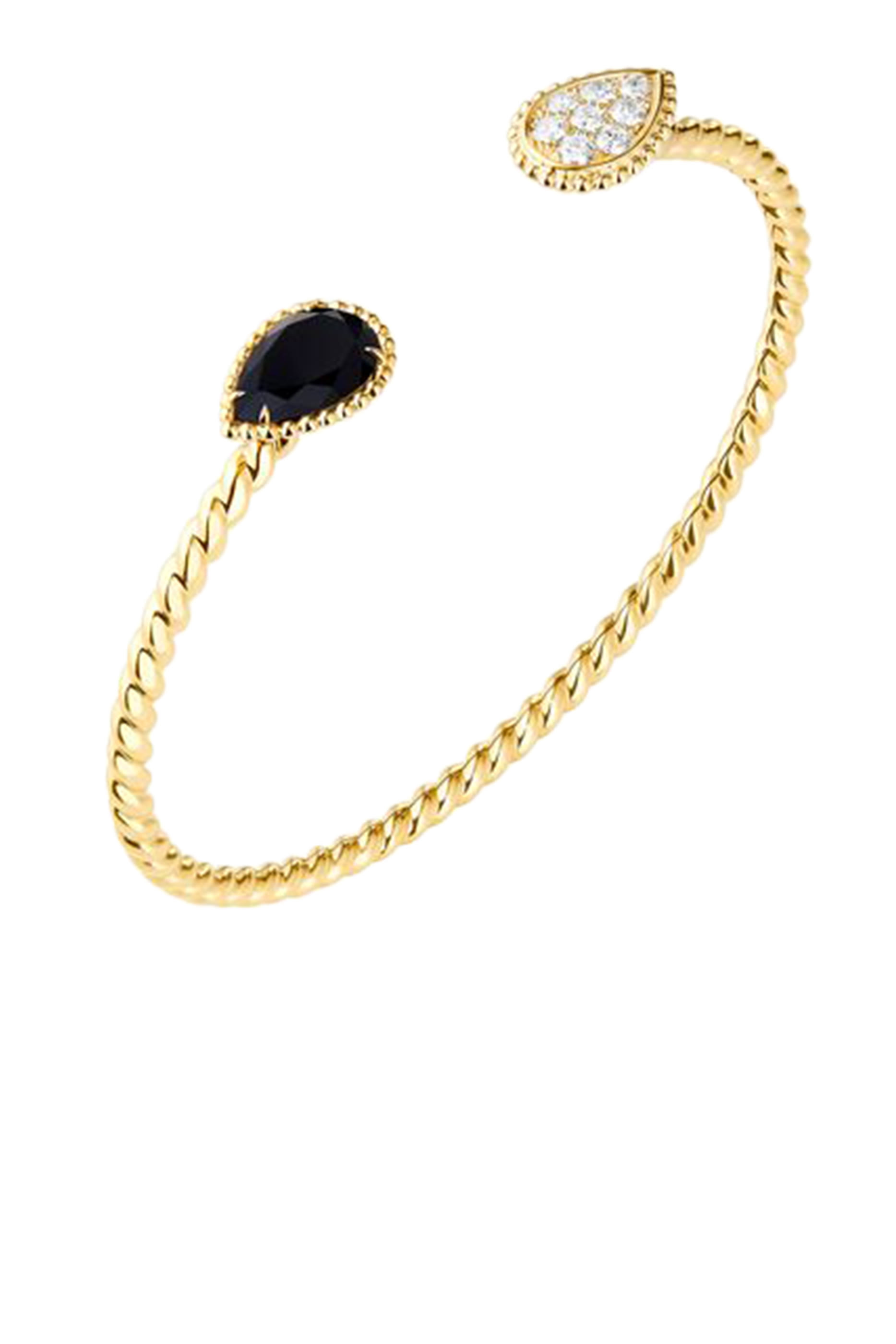 Serpent Boh&egrave;me 2 S Motifs Bracelet, 18K Yellow Gold, Diamonds & Black Onyx