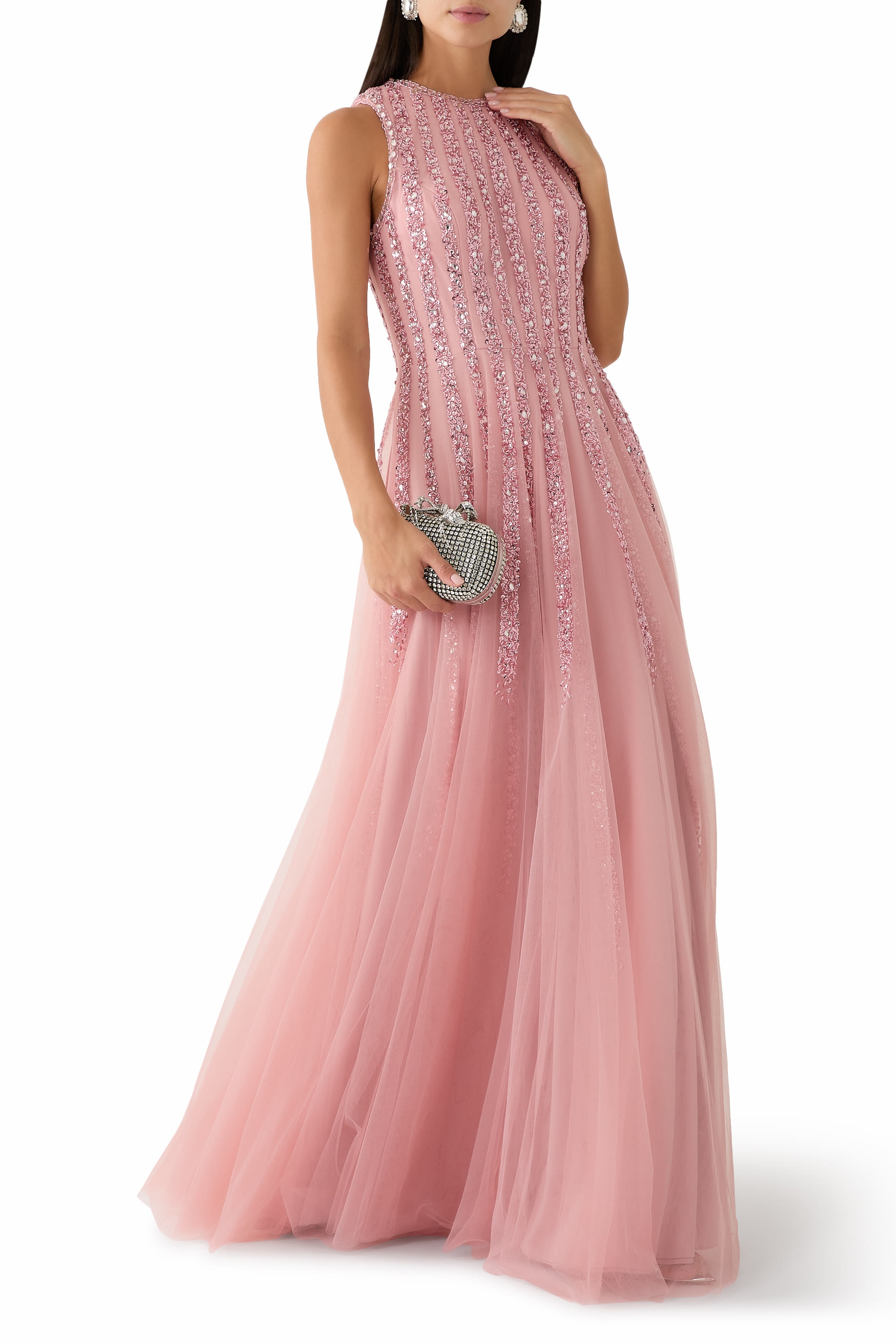 Sleeveless Embellished Gown
