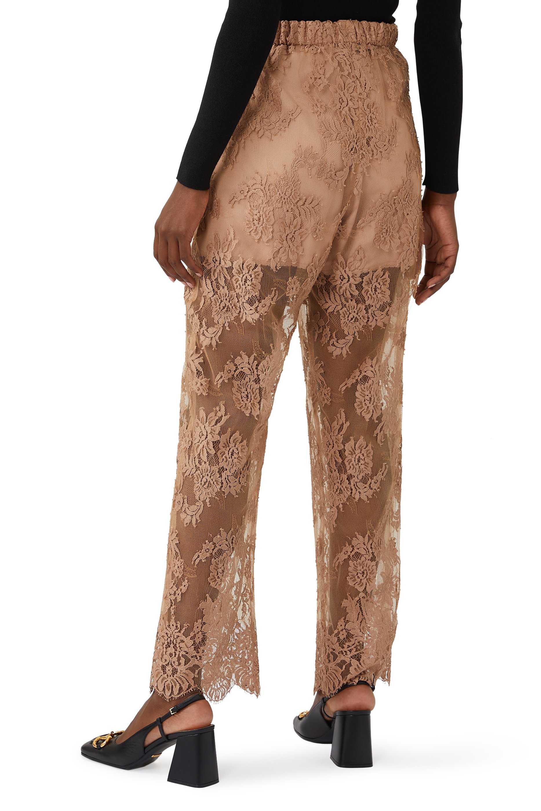 Floral Cotton Lace Pants