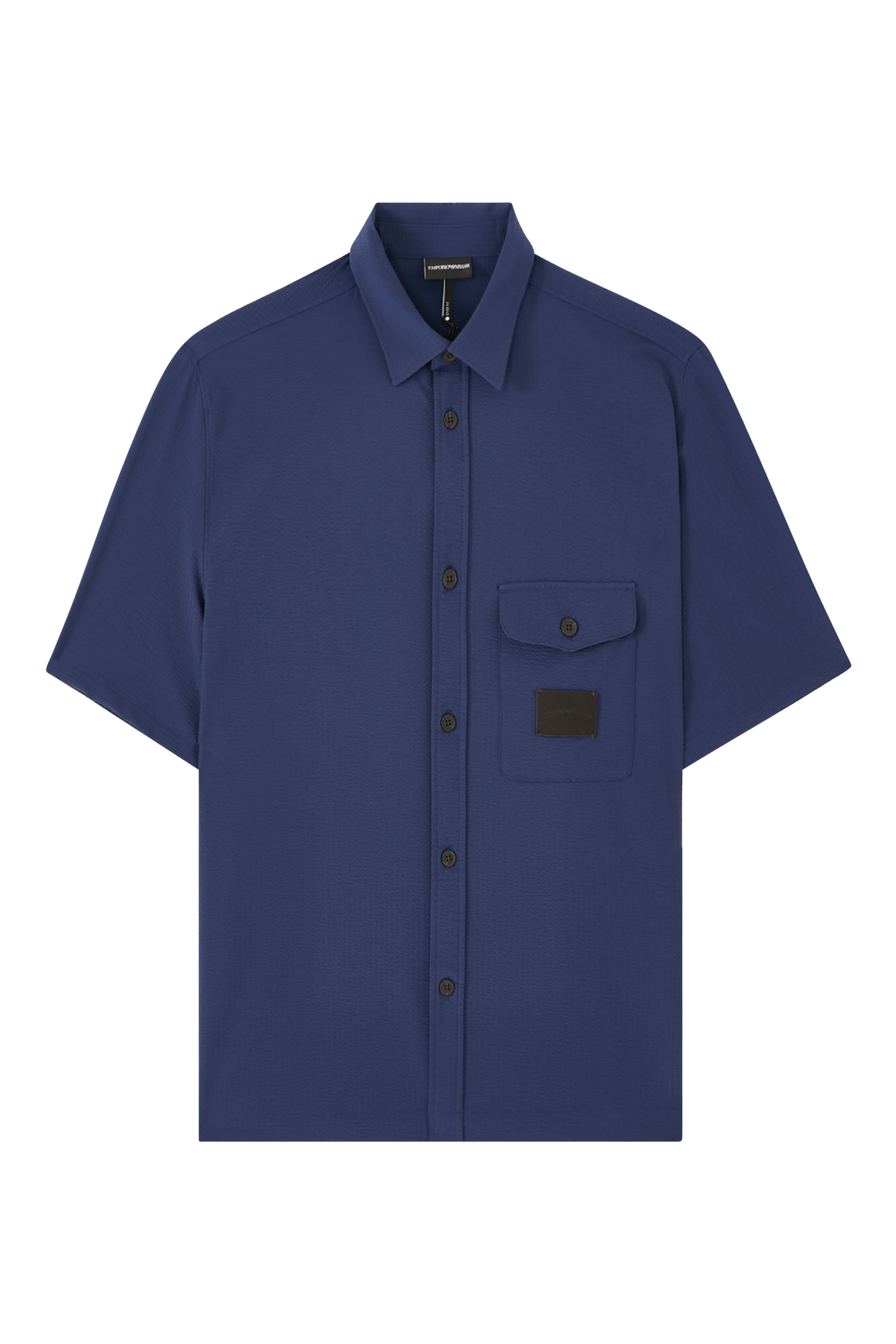 Logo Patch Seersucker Shirt