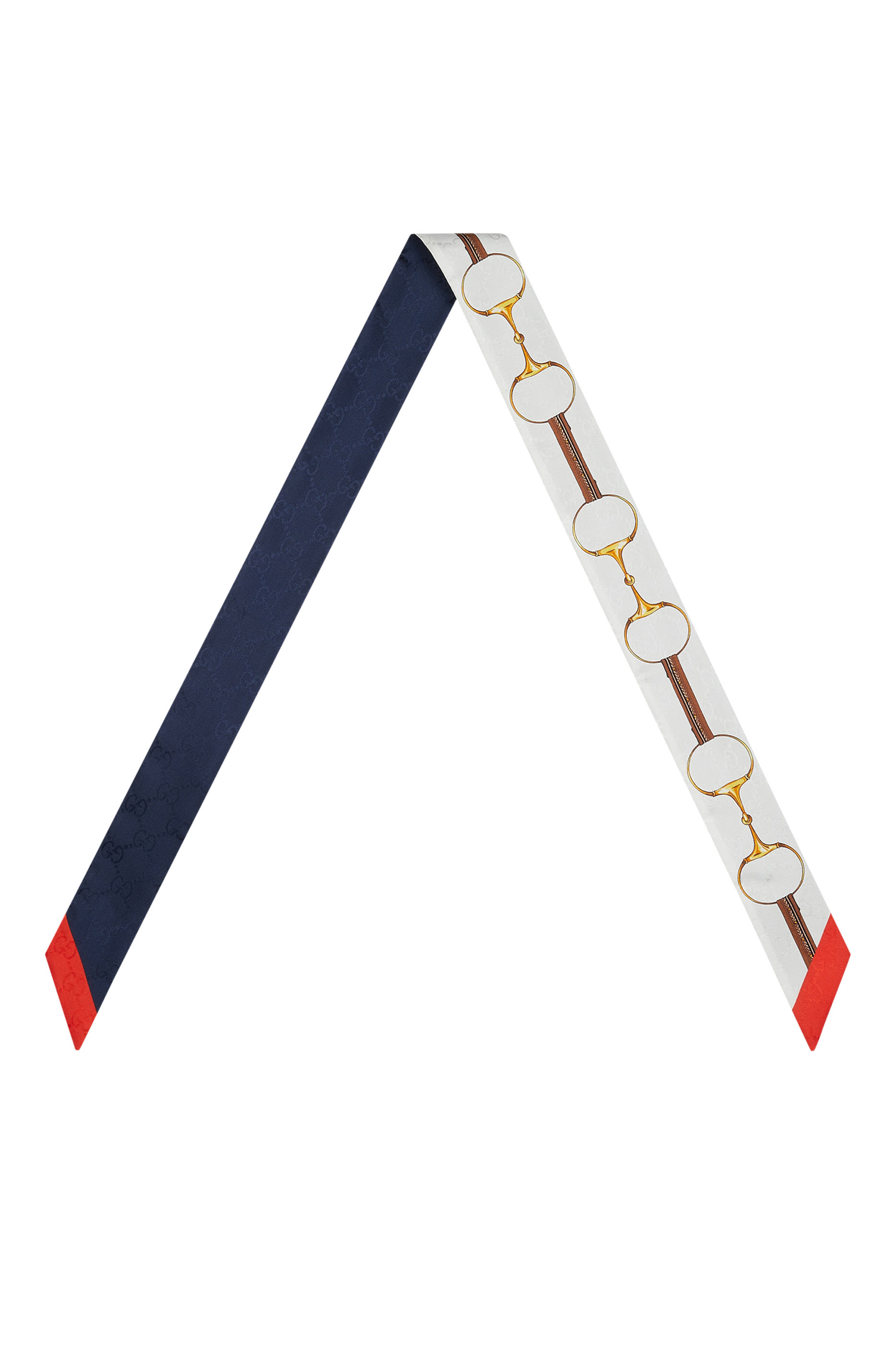 Horsebit Print Silk Neck Bow