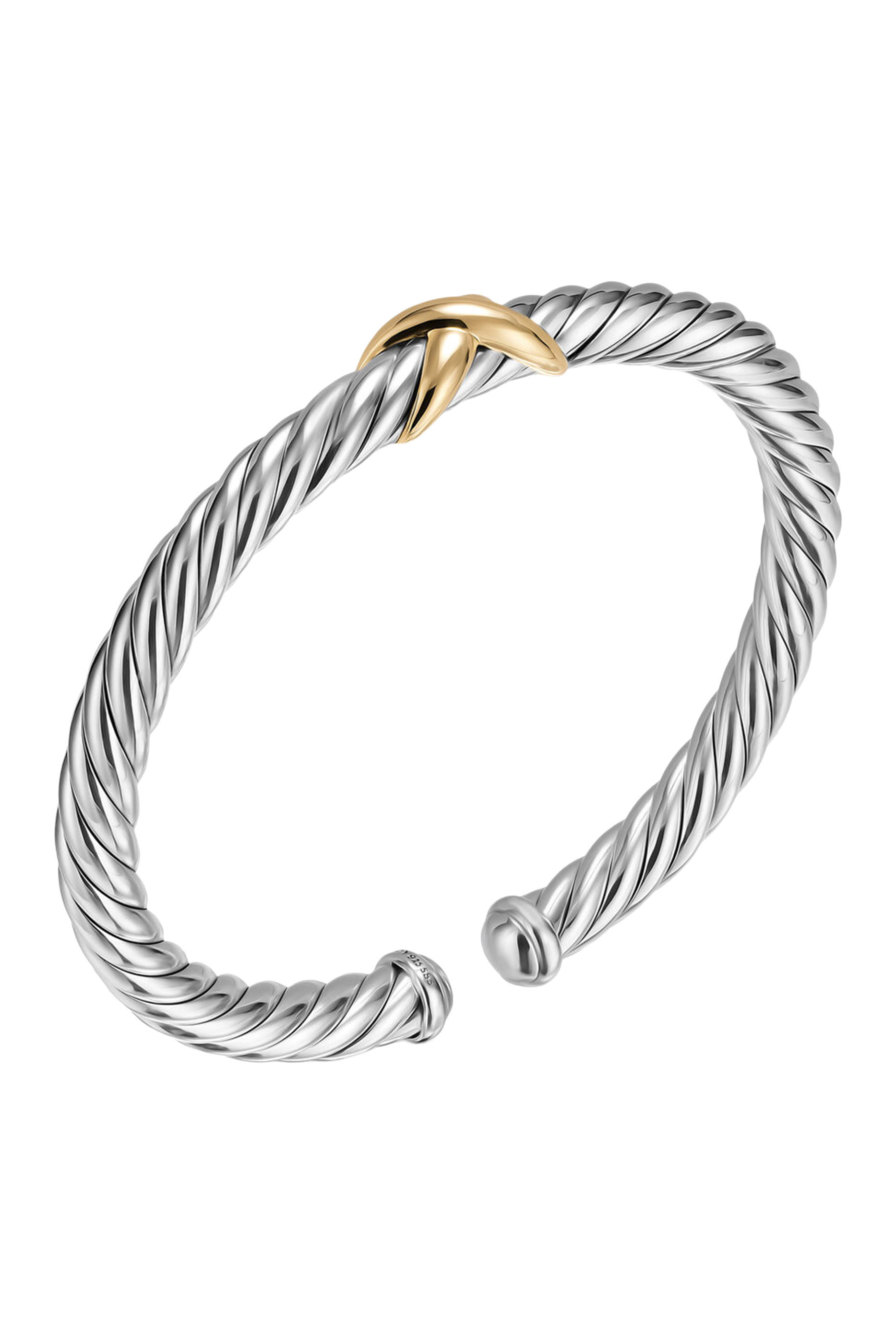 Cable Flex&reg; X Bracelet, Sterling Silver & 14K Yellow Gold
