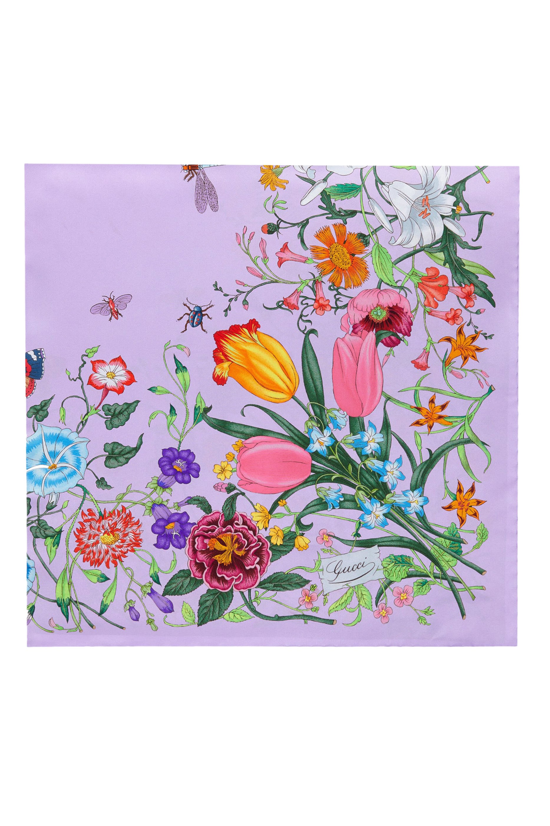 Floral Print Silk Scarf