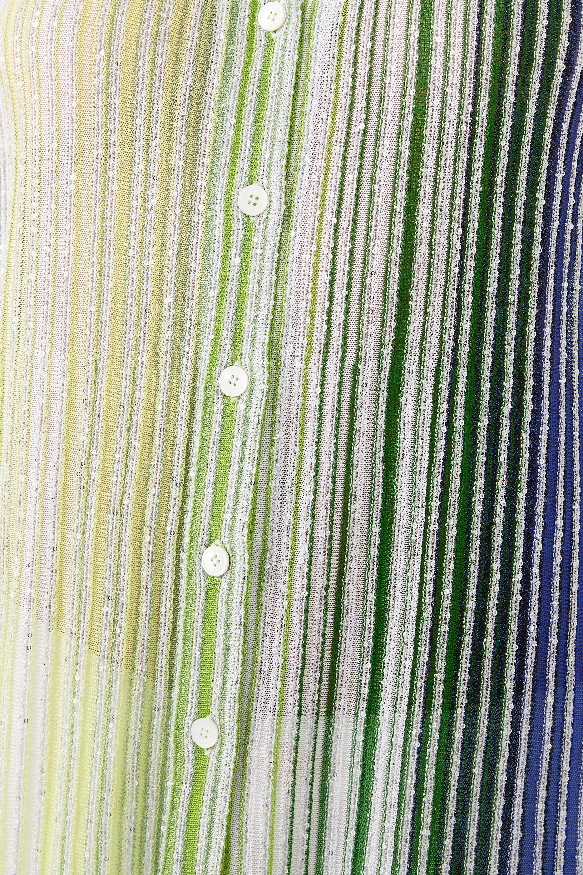 Partialized Knit Sequinned Buttoned Maxi Cardigan