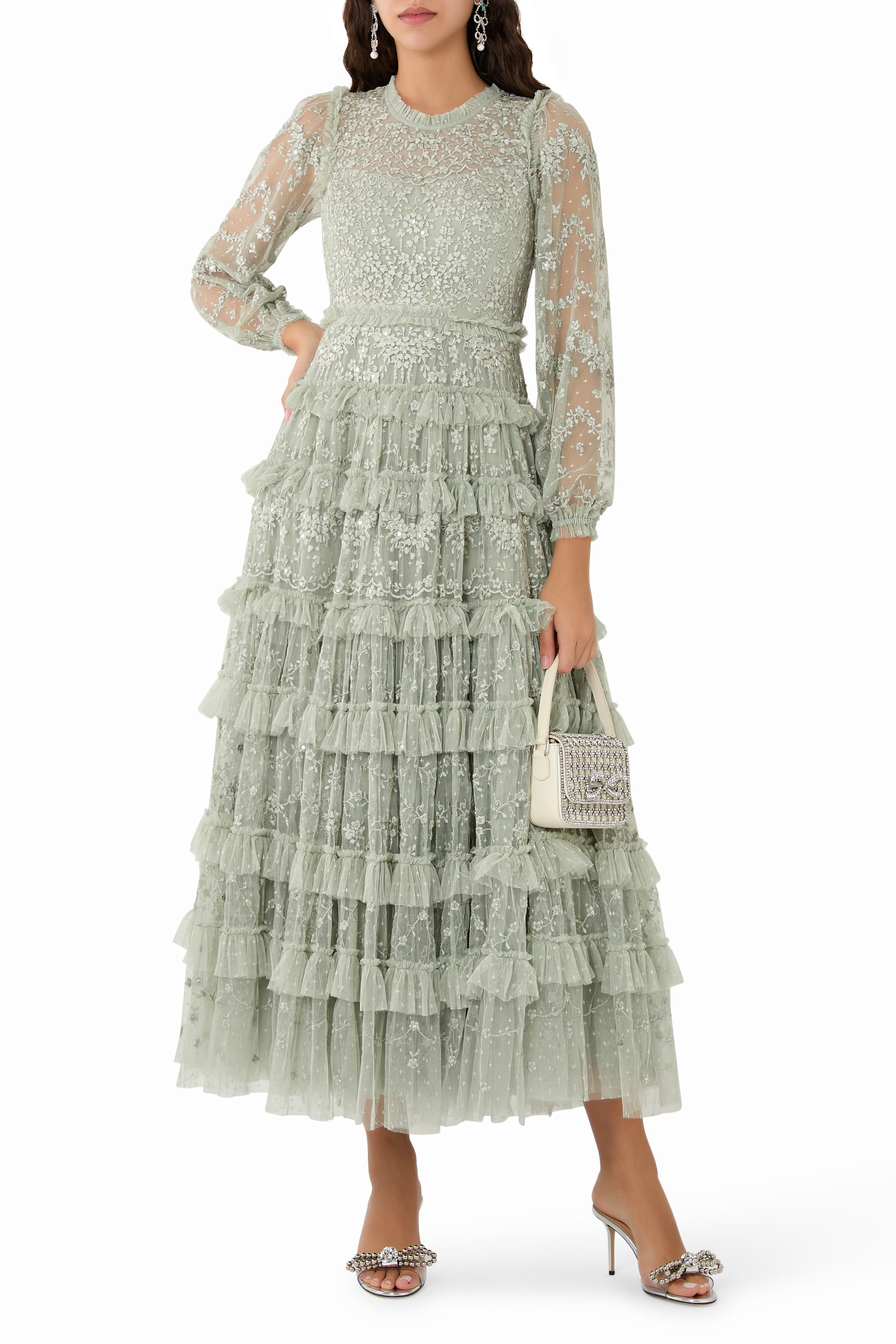  Blossom Lace Ankle Gown