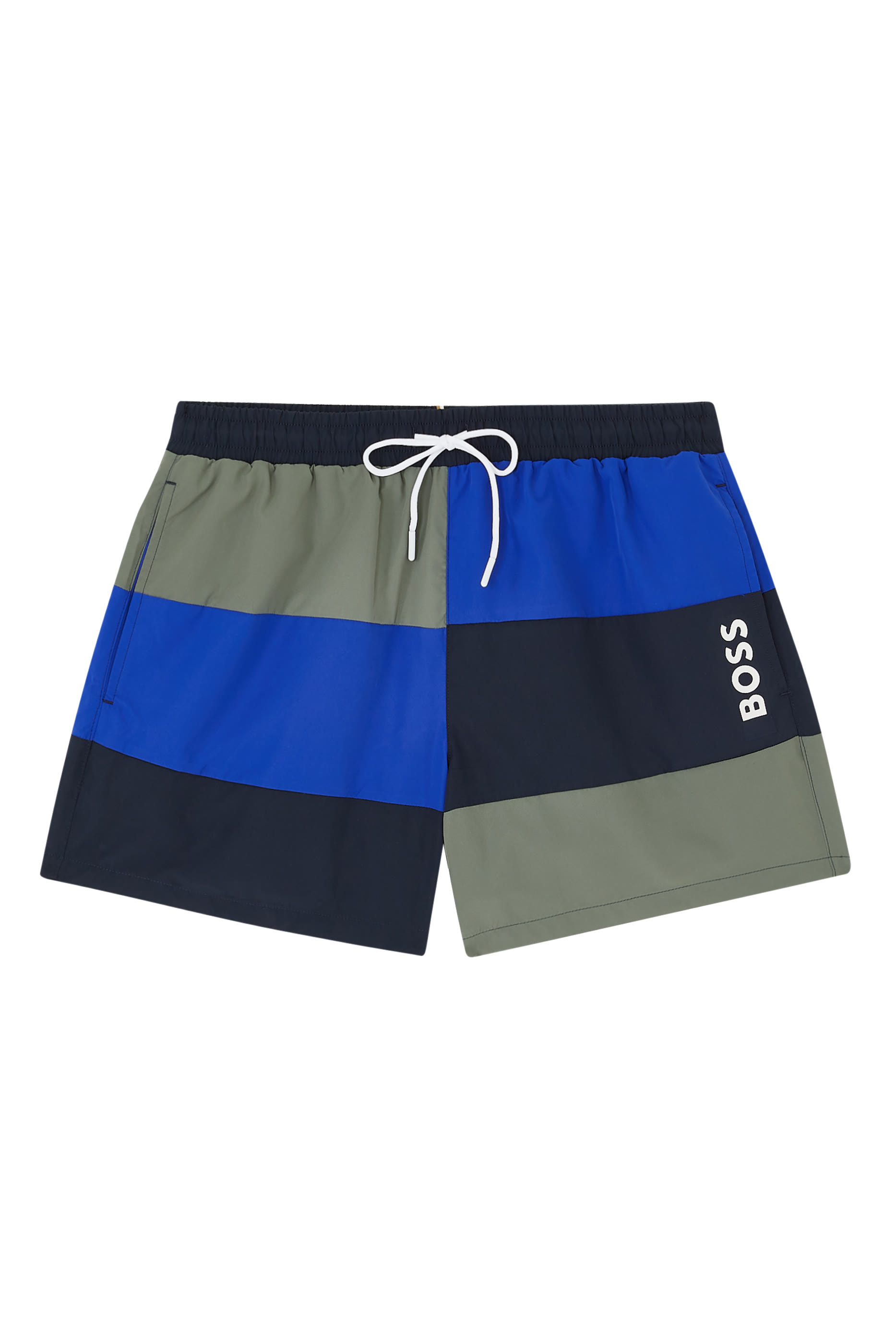 Color-Blocked Recycled Material Swim Shorts