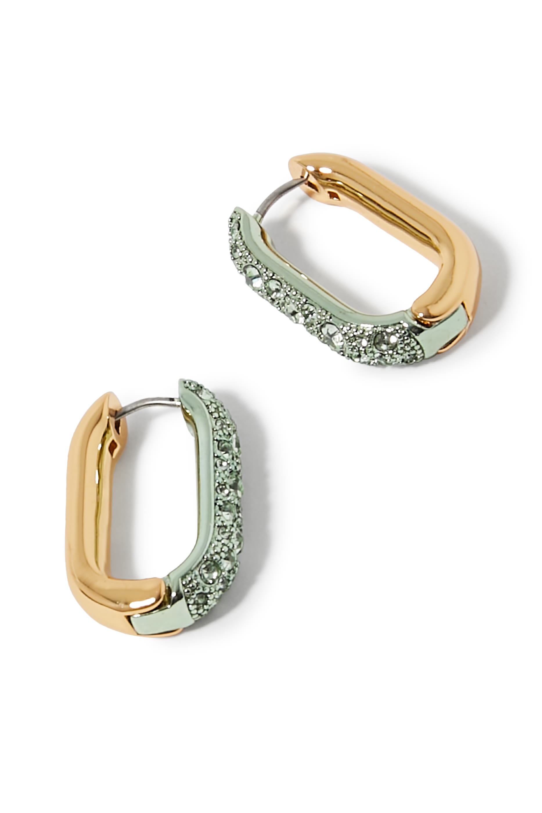 Pave Hoop Earrings, Metal