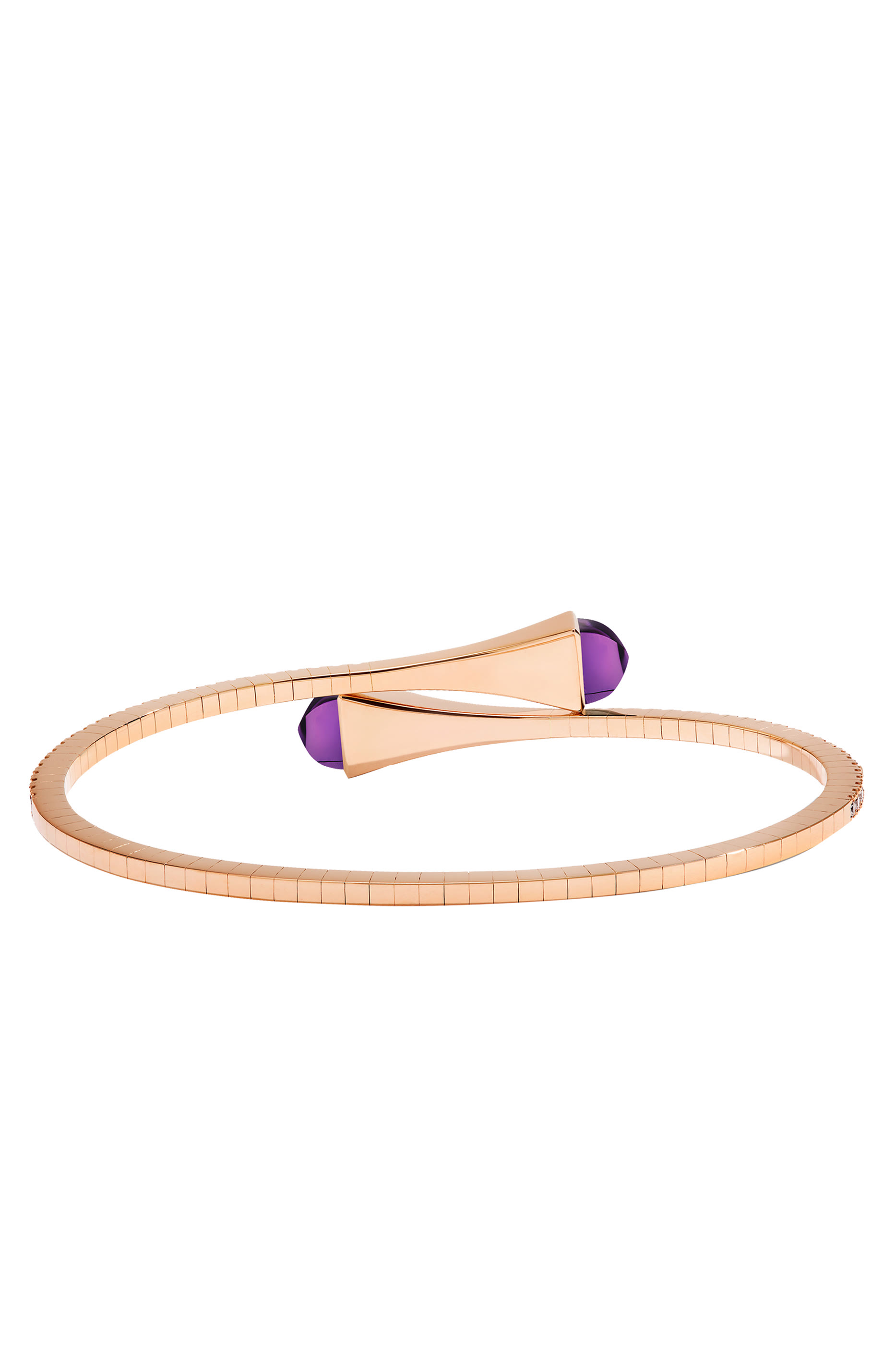 Cleo Midi Bangle, 18k Rose Gold with Amethyst & Diamonds