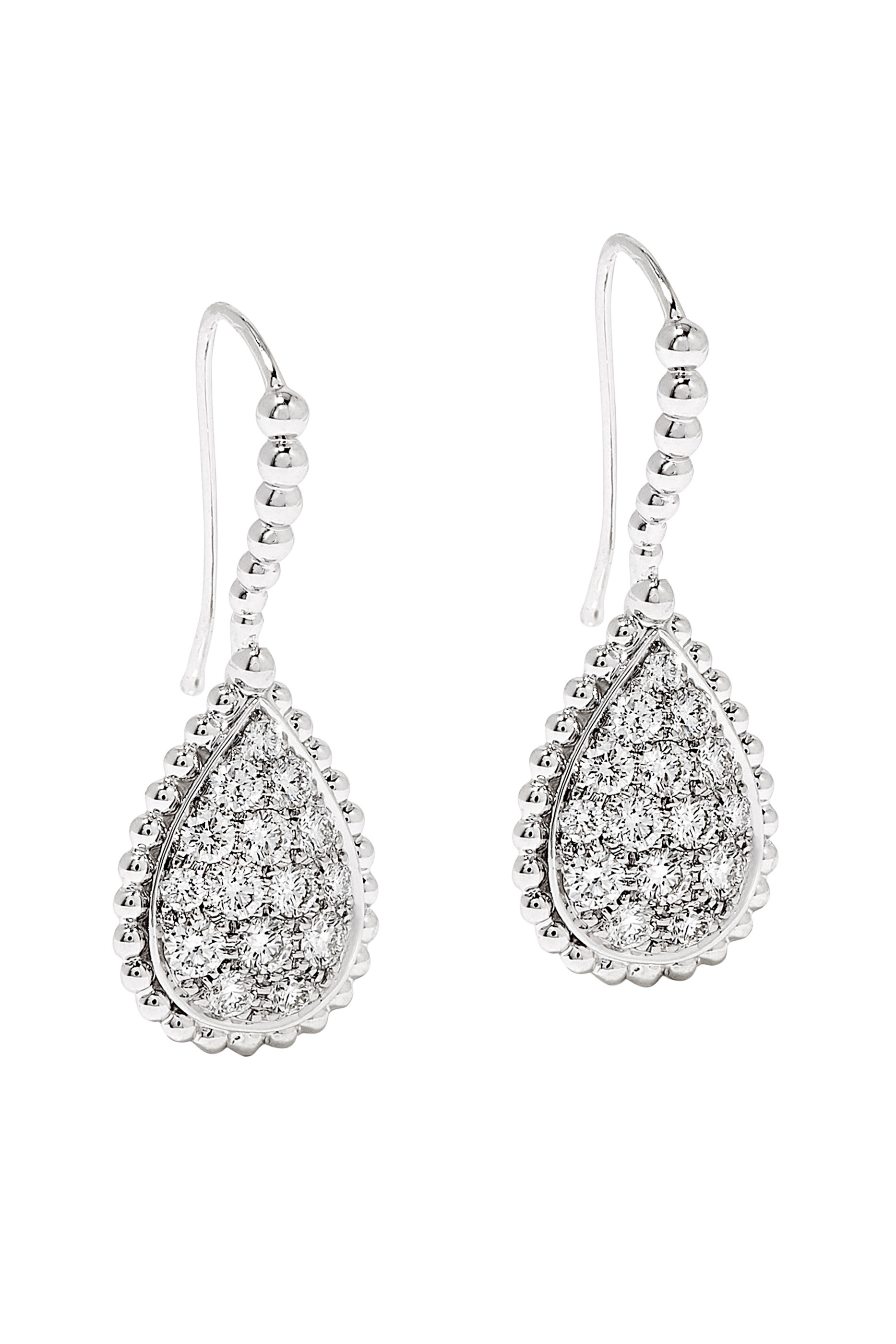 Serpent Bohème M Motif Diamond Sleepers Earrings in 18kt White Gold