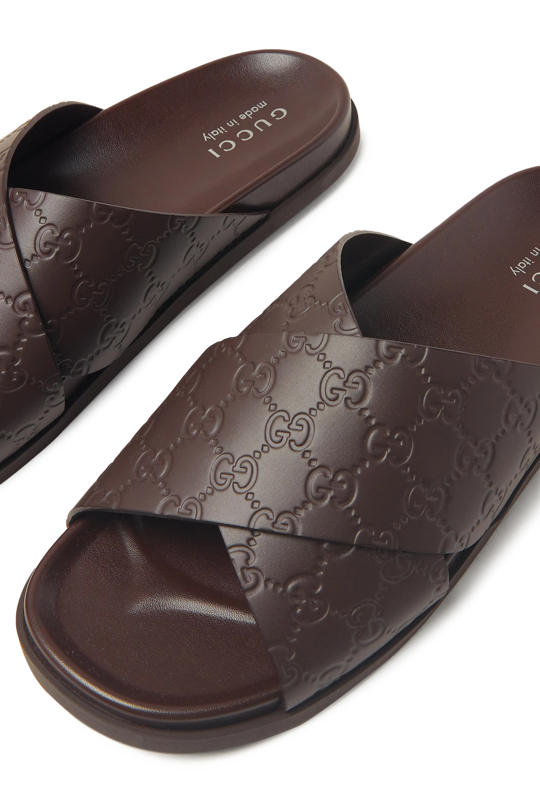 GG Leather Slides