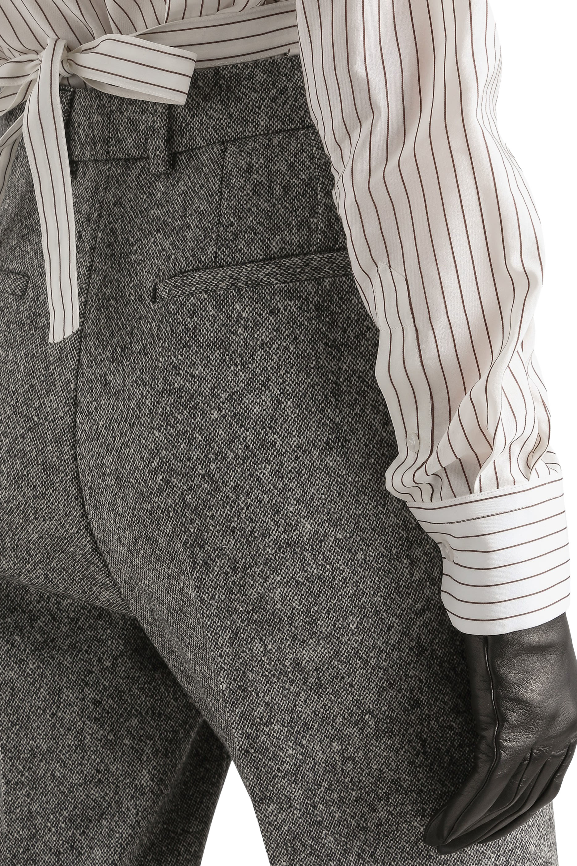 Dotted Print Wool Trousers