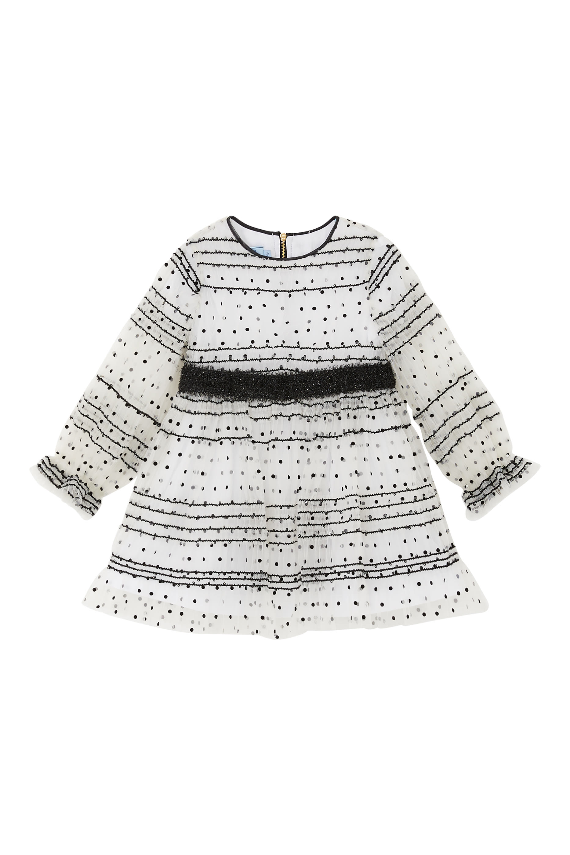 Kids Striped Polka-Dot Tulle Dress