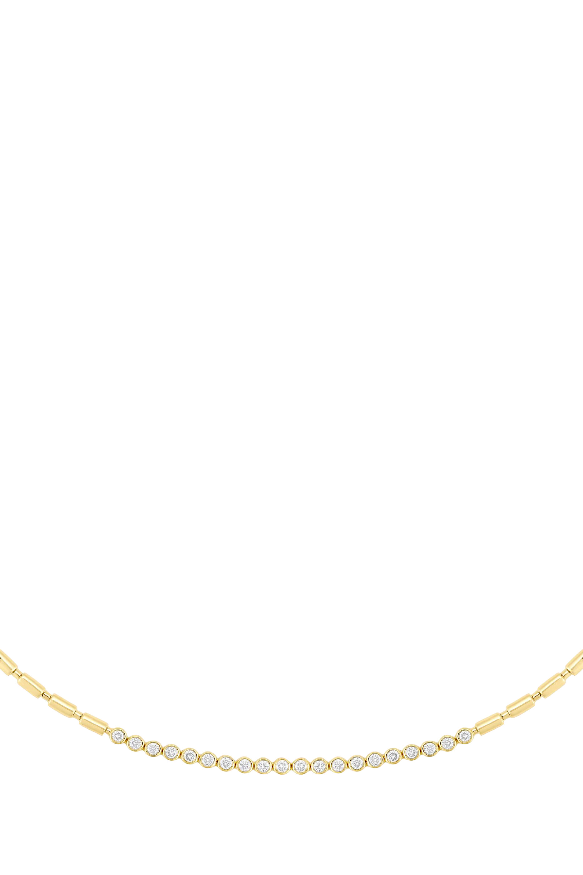 The Nile Iteru Line Necklace, 18k Yellow Gold & Diamonds