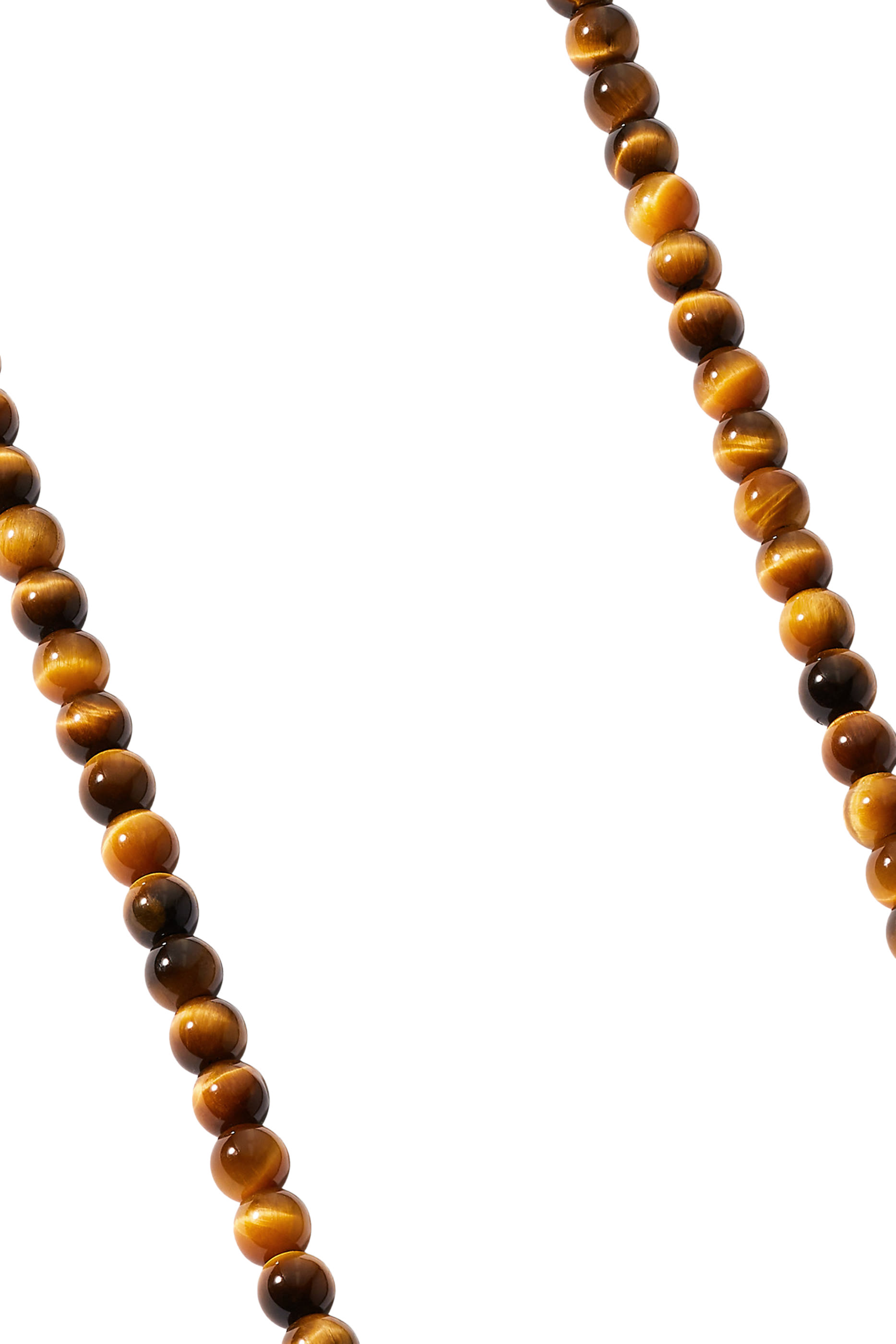 Spiritual Beaded Necklace, Sterling Silver & Tiger Eye