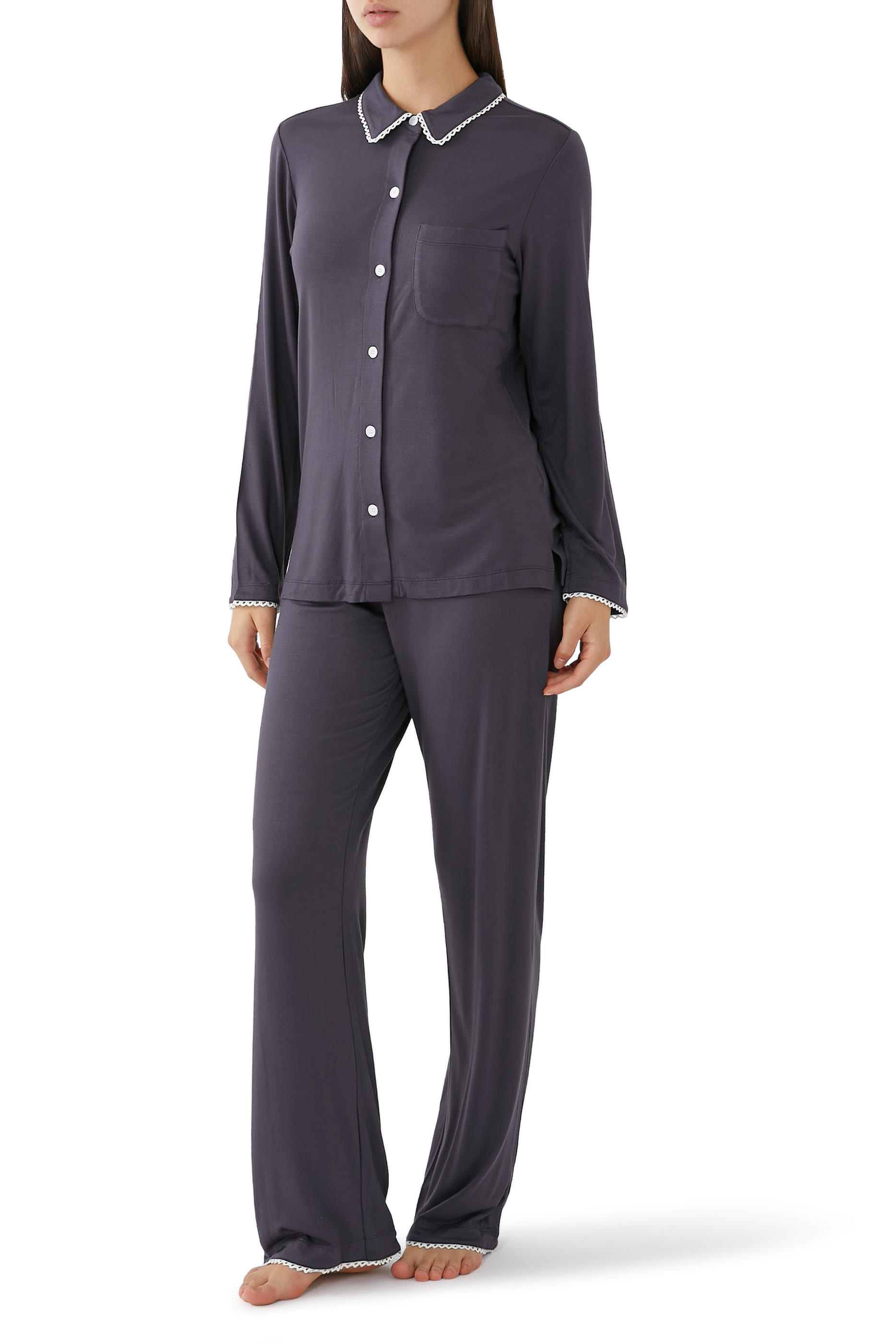 Jersey Classic Stitch Trim Pajama Set