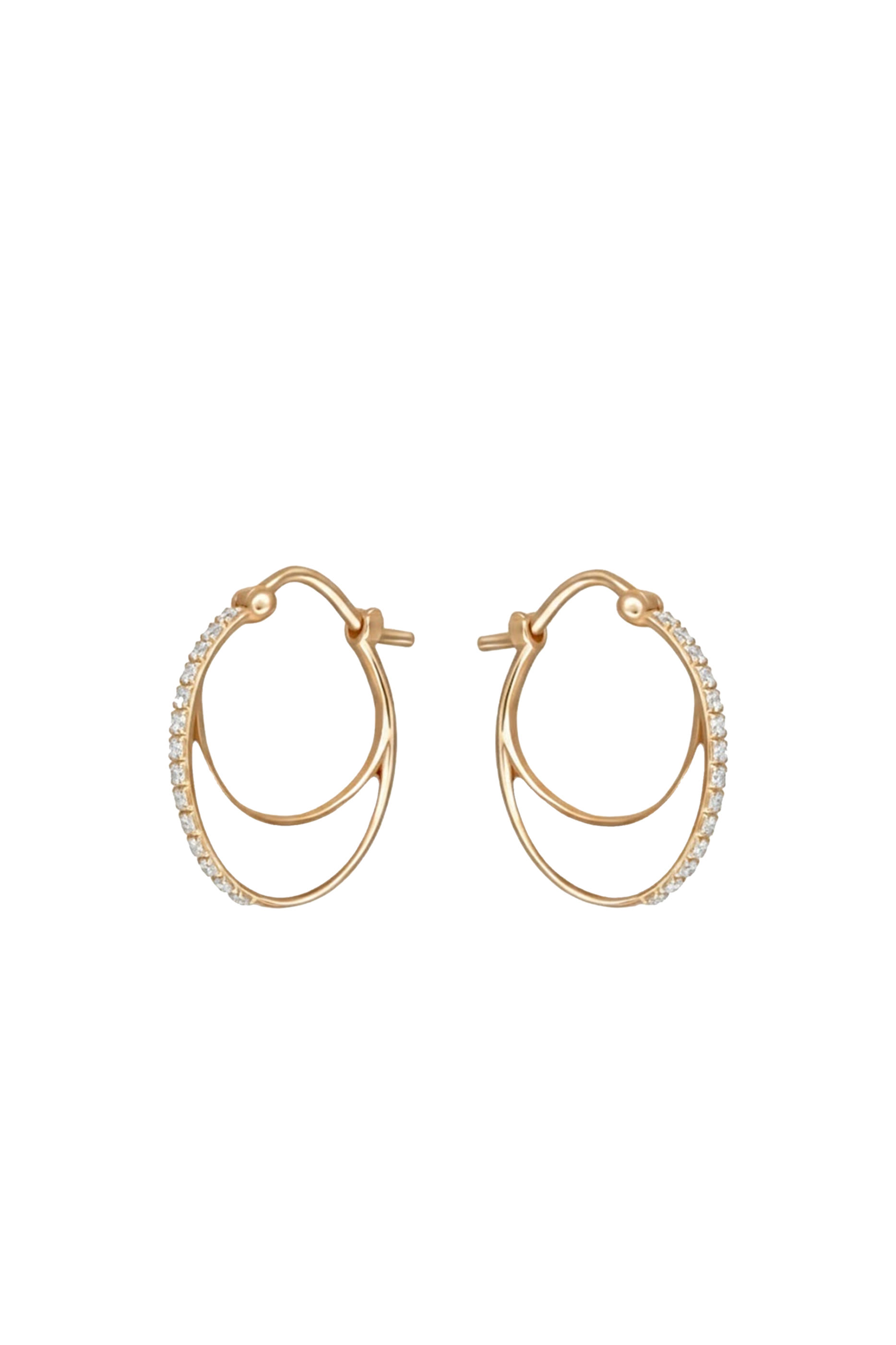 Bloop Earrings, Mother Of Pearl, Polished Gold & Diamonds