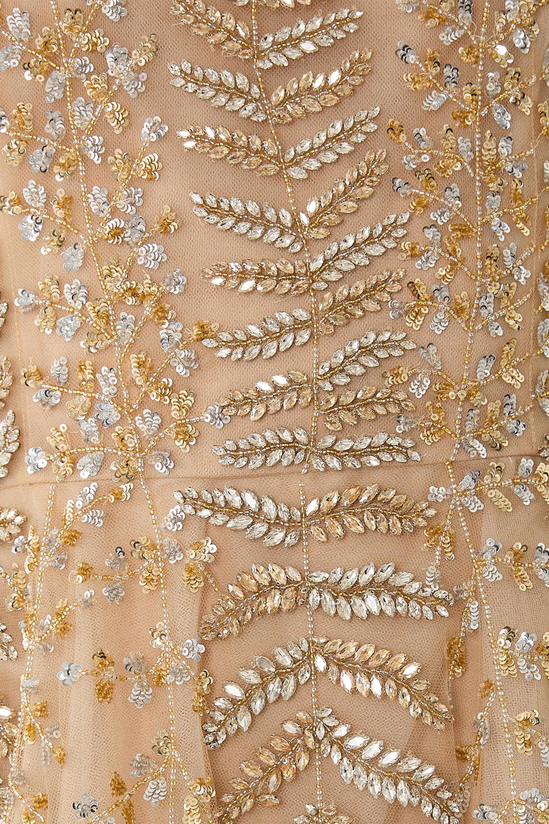  Fern Embroidered Illusion Cocktail Dress 