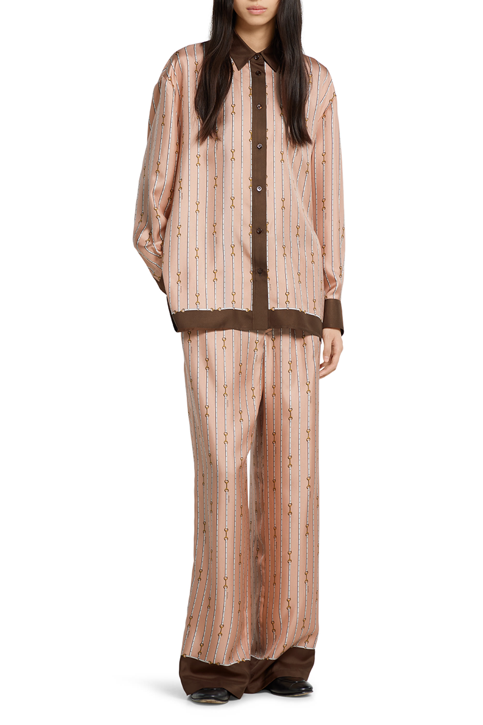 Printed Silk Twill Pants