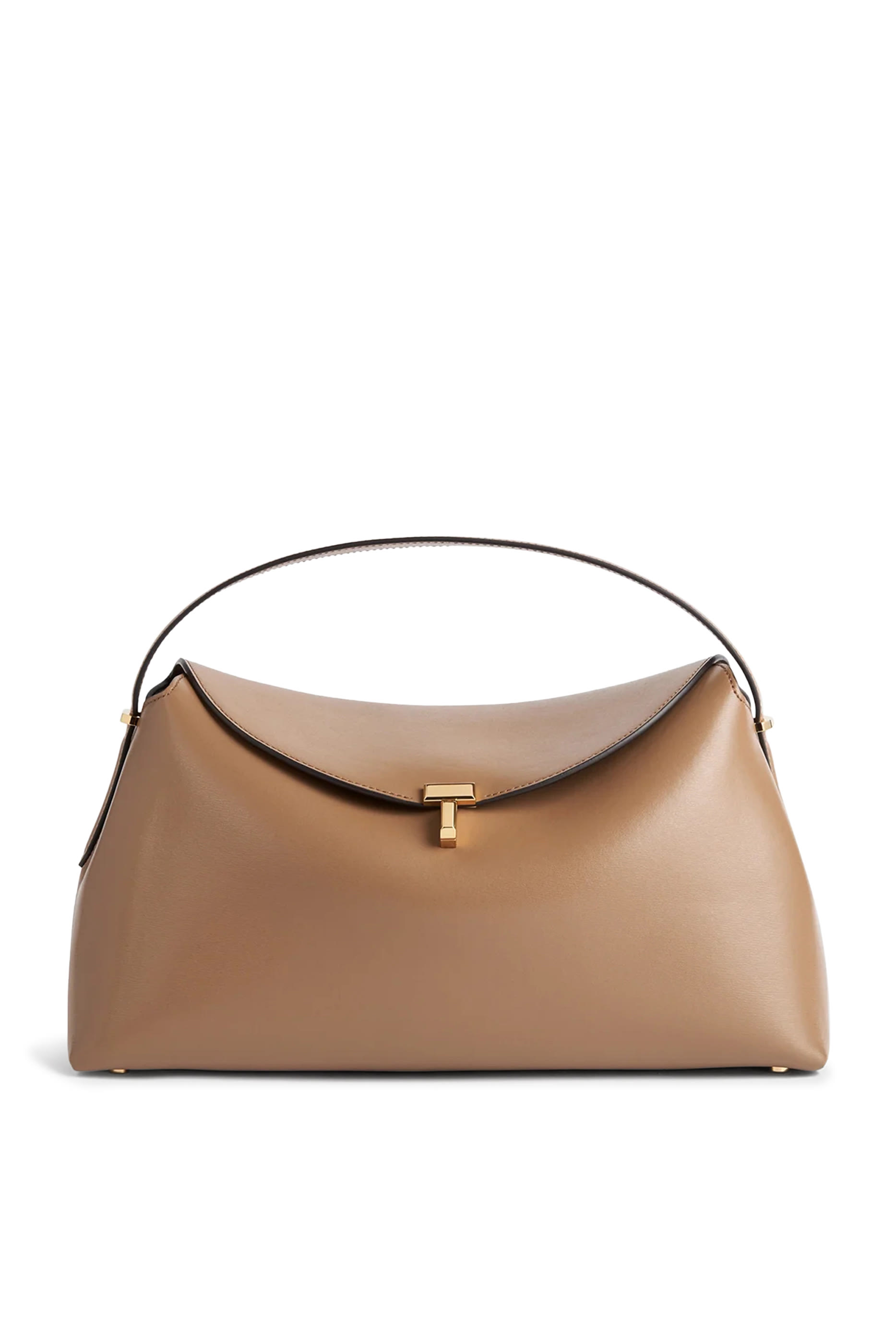 T-Lock Leather Top Handle Bag