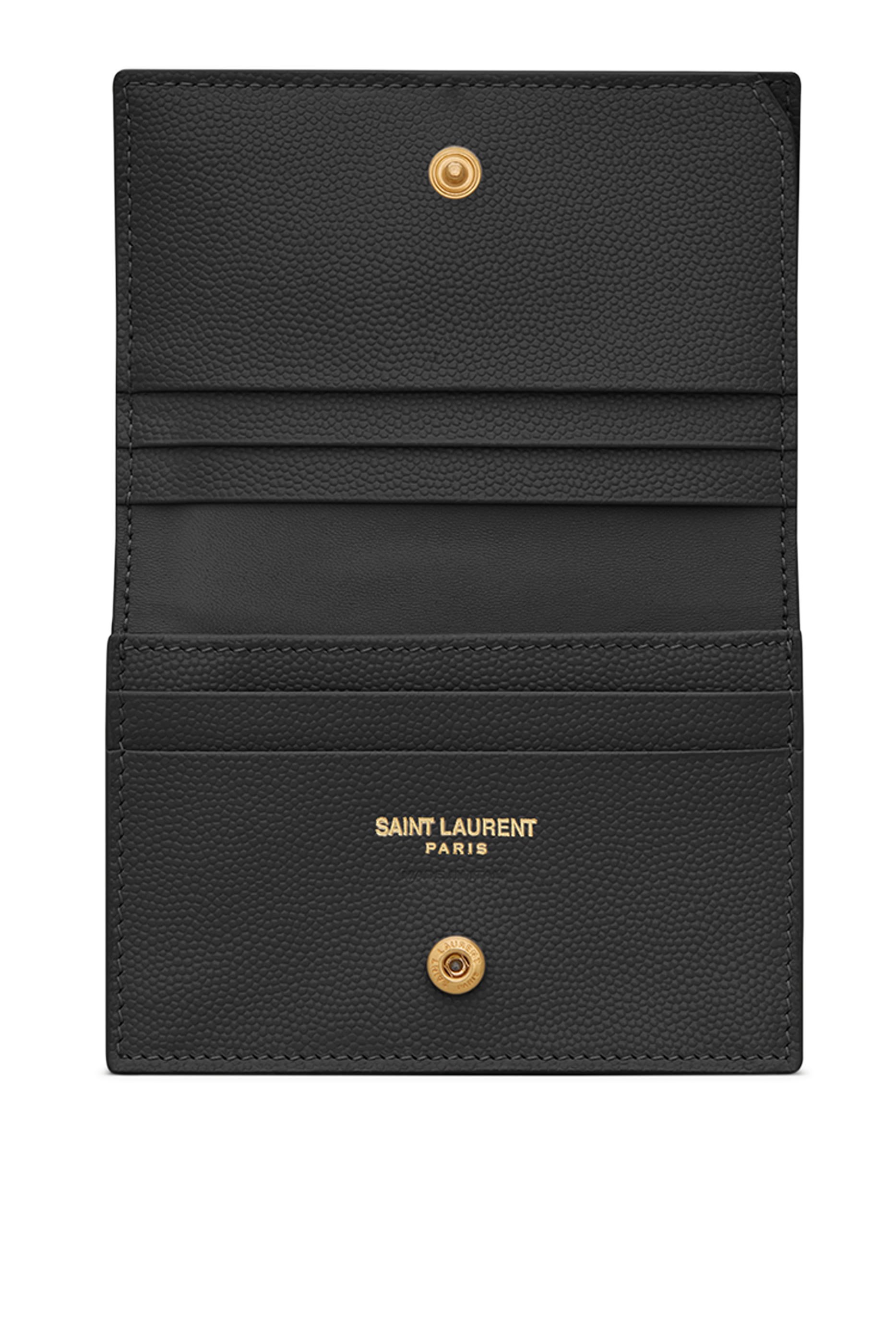 Cassandre Matelass&eacute; Flap Card Case in Grain De Poudre Leather