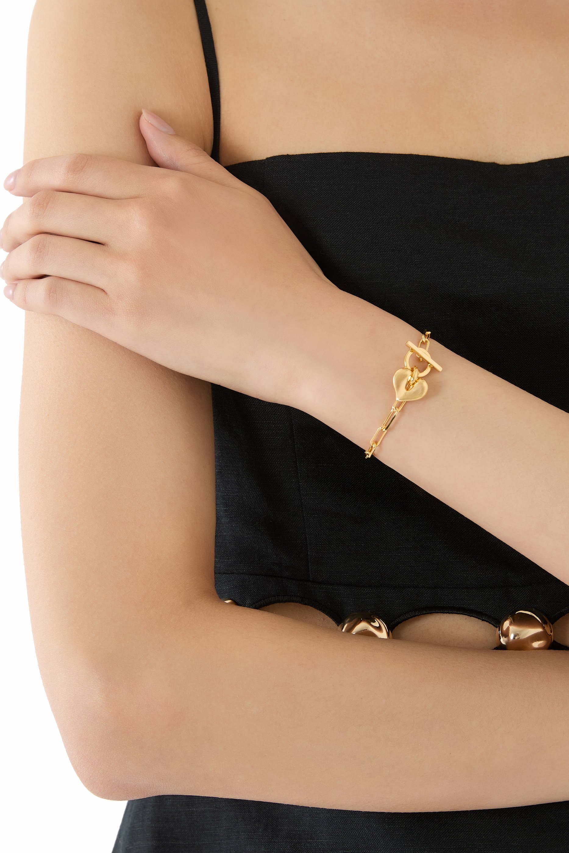 Molten Heart T-Bar Chain Bracelet