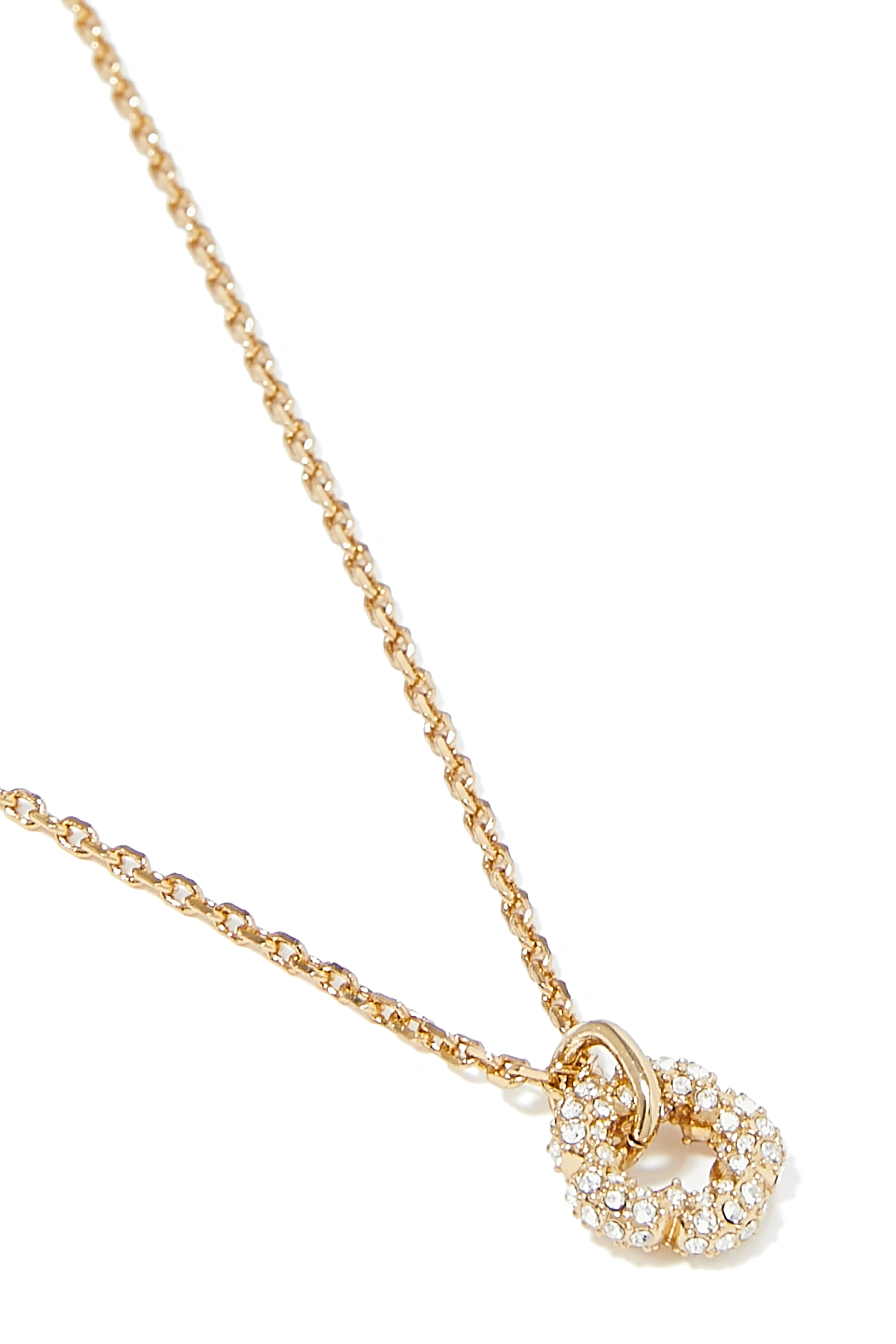Pave Tea Rose Short Pendant Necklace