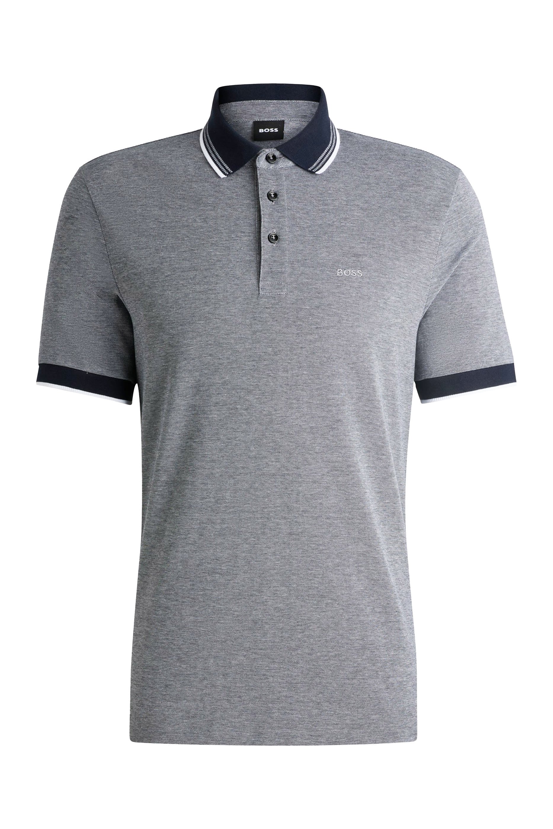 Oxford Cotton Piqué Polo Shirt with Logo Detail