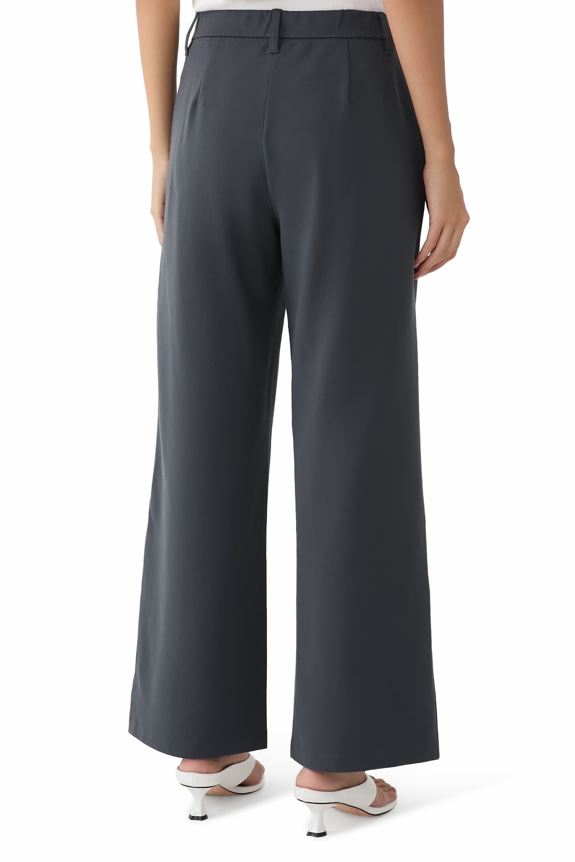 Washable Flex Ponte Wide Trouser Pants