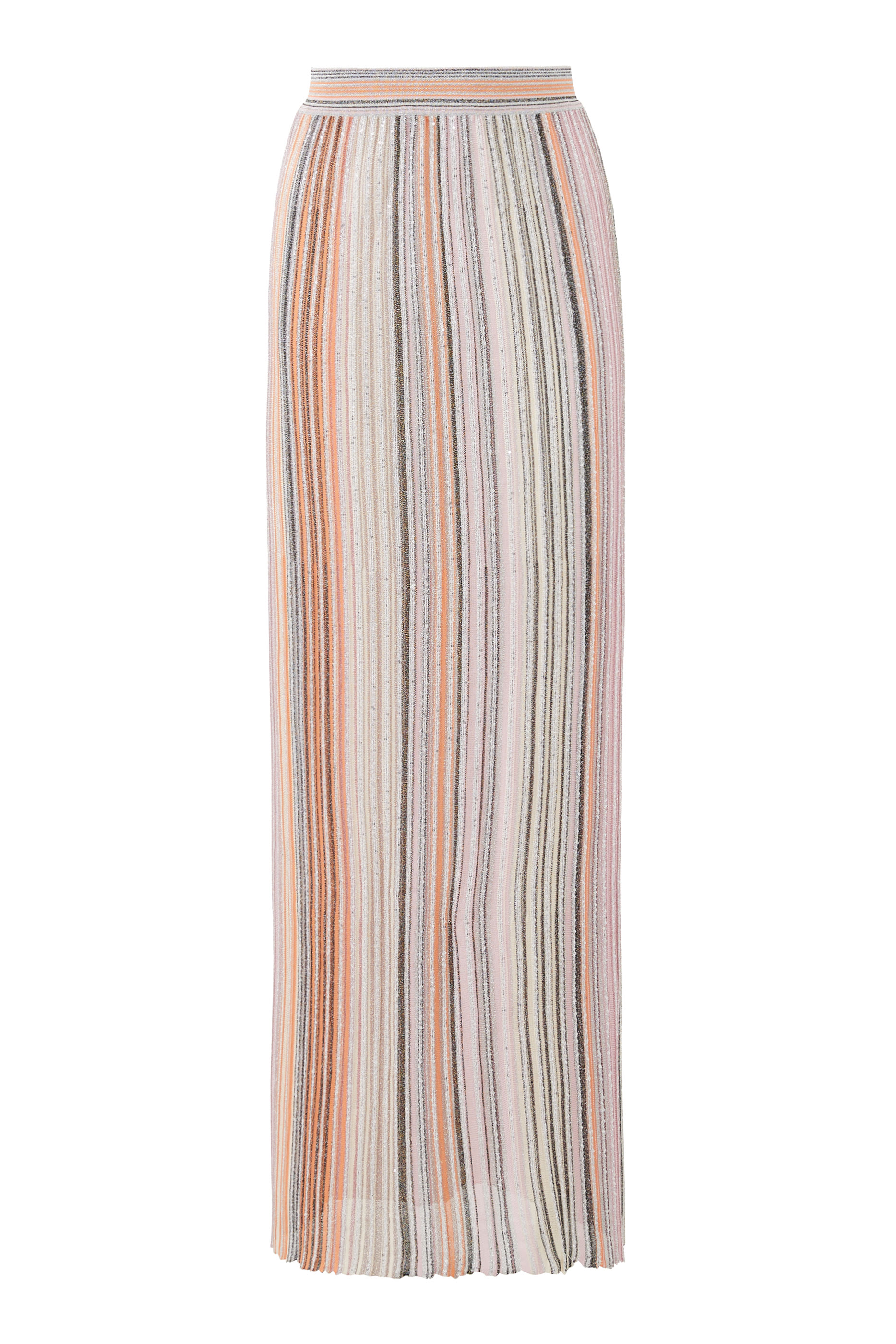 Partialized Sequinned Knit Maxi Skirt 