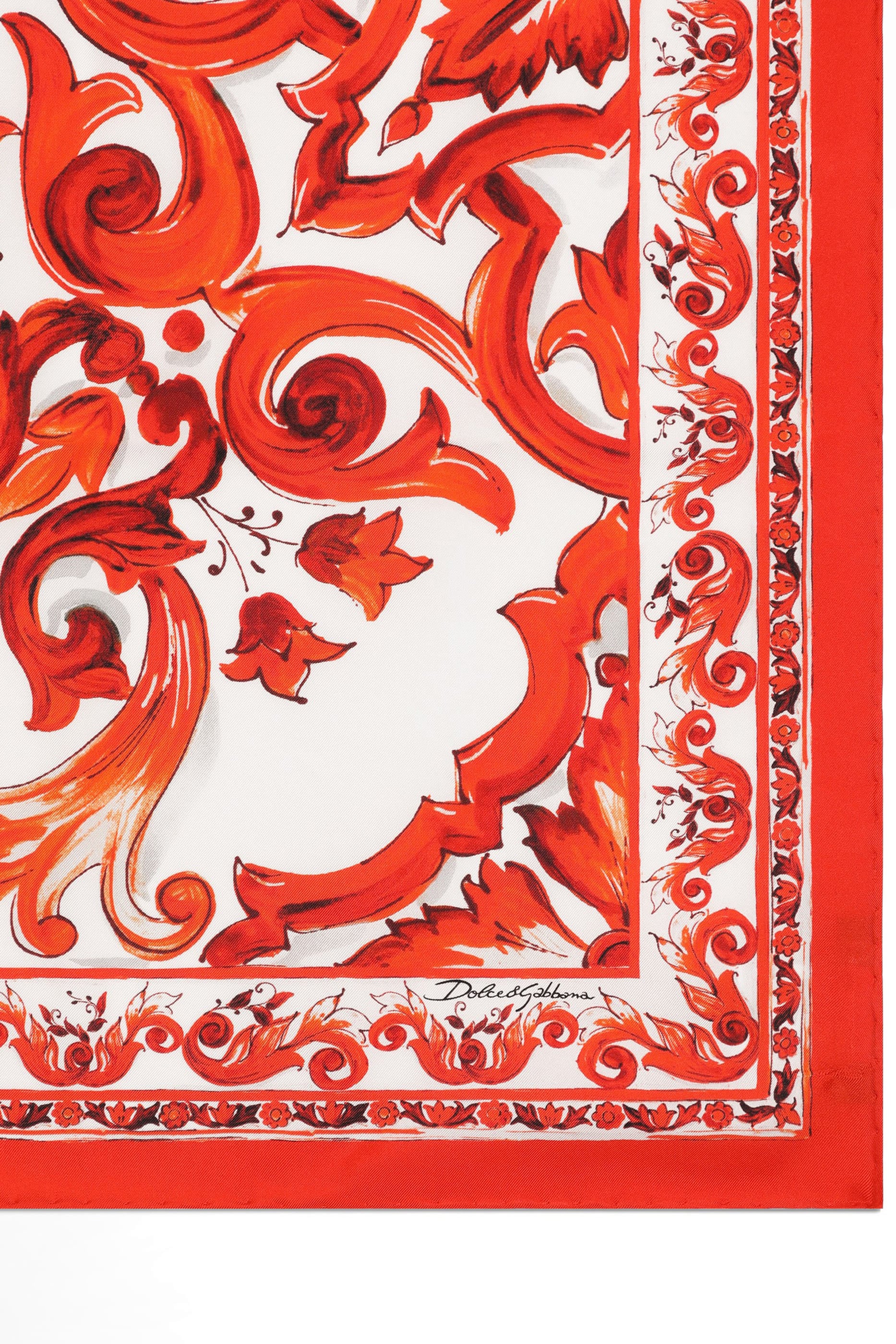 Majolica-Print Silk Twill Scarf
