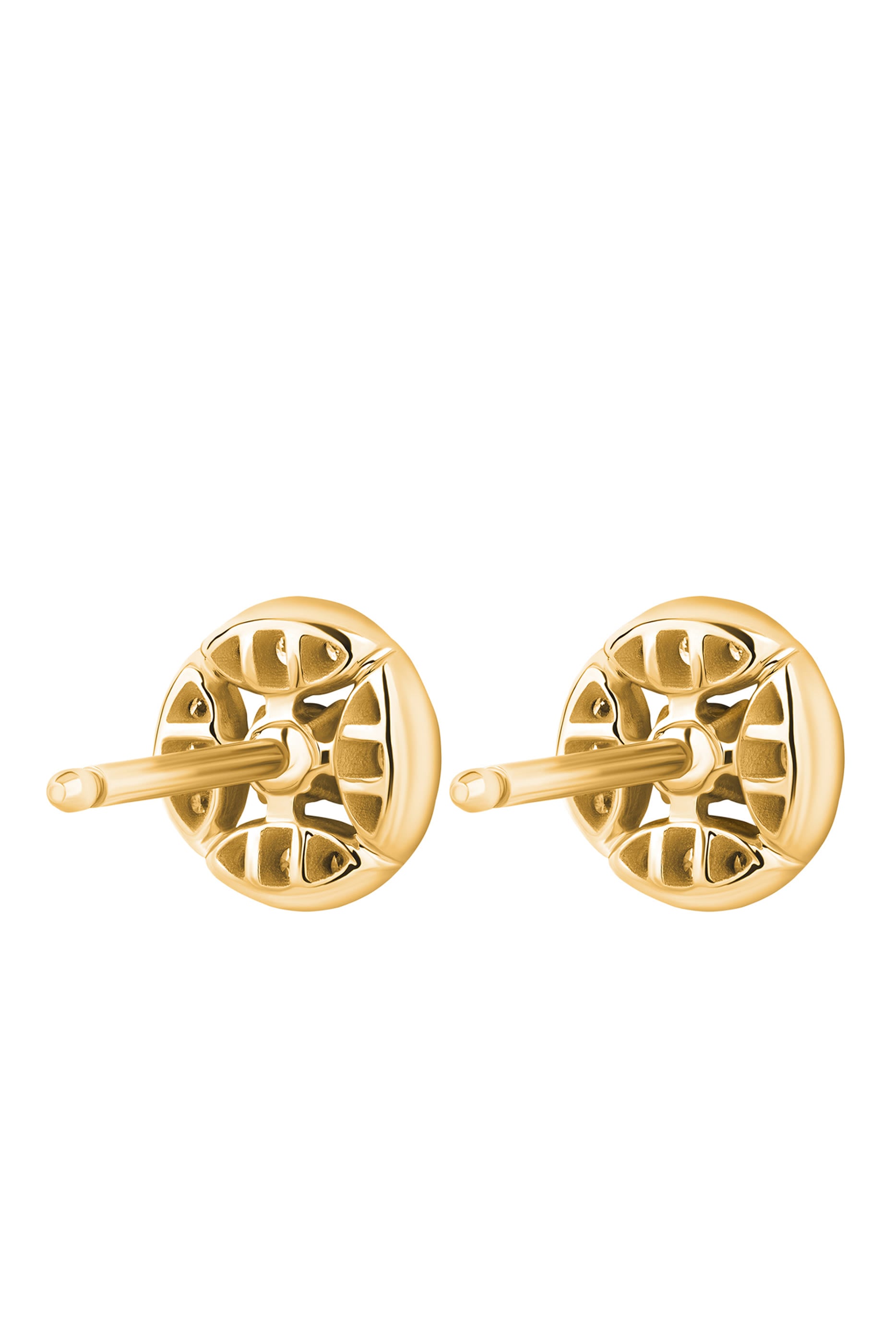 Barq Marquise Circle Stud Earrings, 18k Yellow Gold & Diamonds