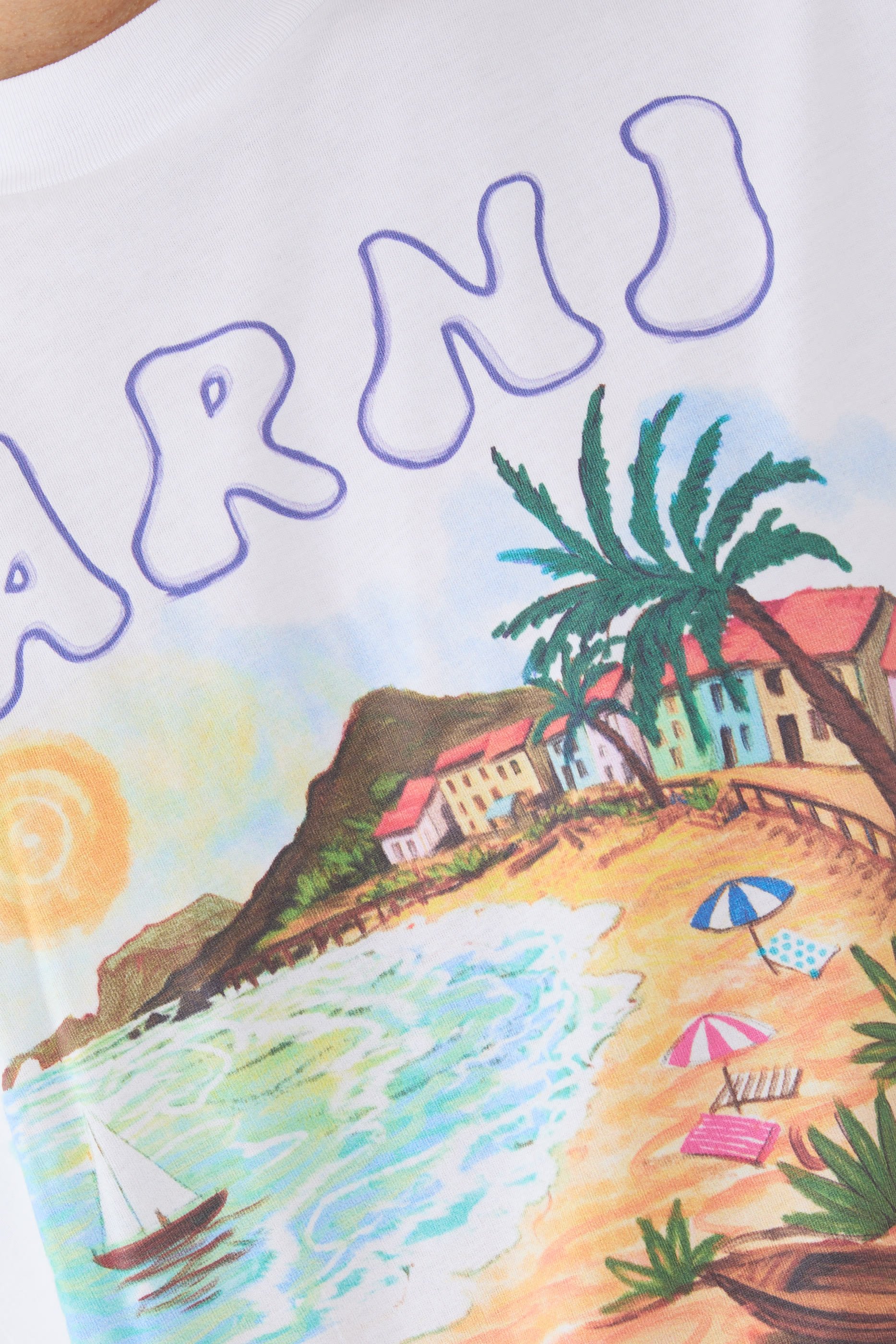 Beach Postcard Print T-Shirt