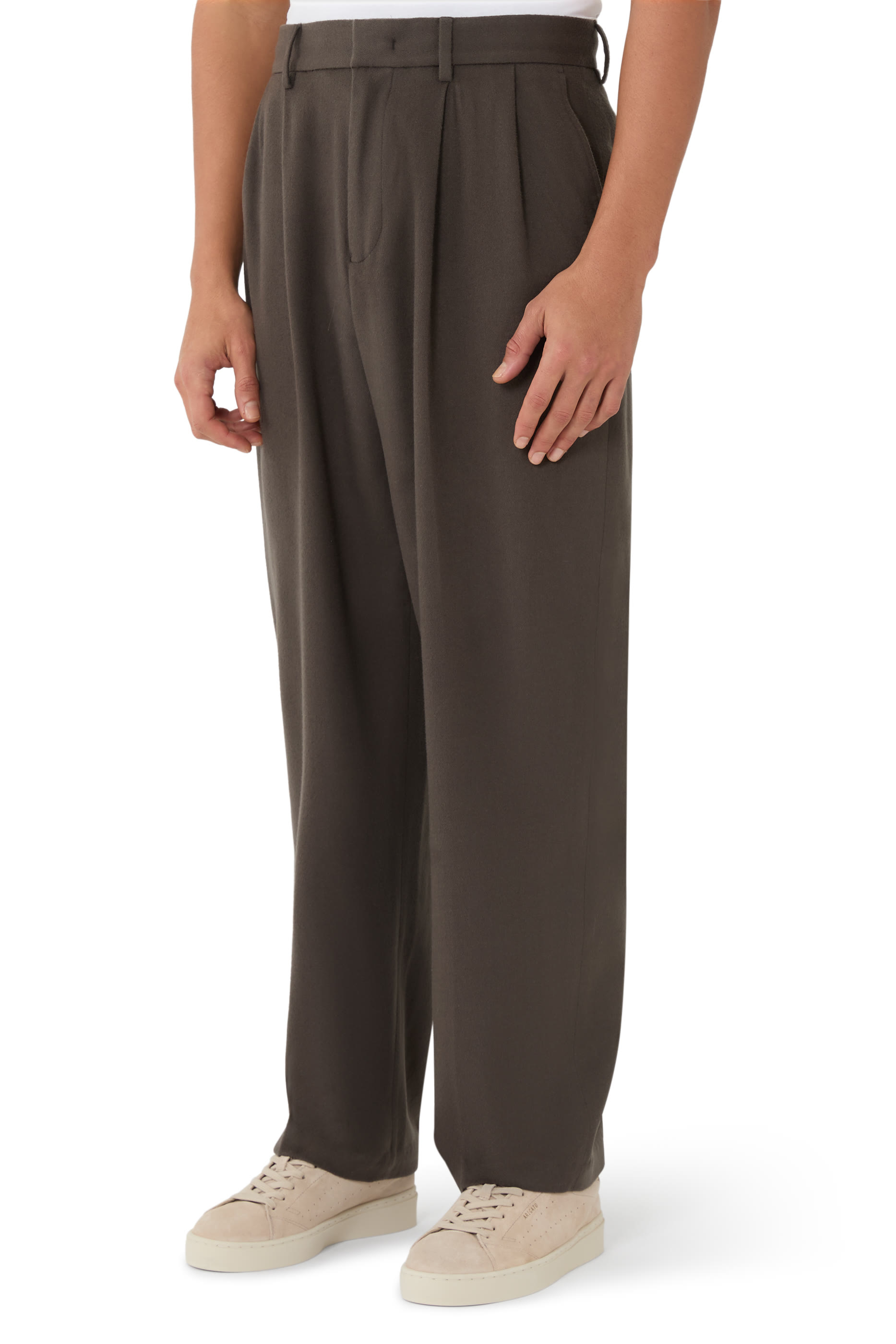 Virgin Wool Trousers with Pleats